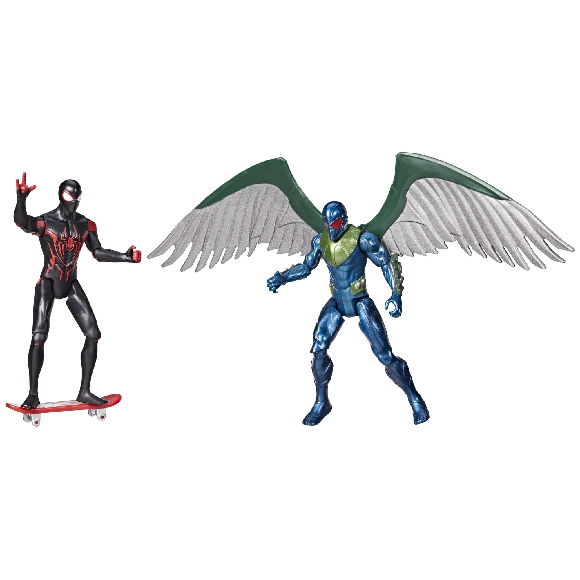 بازی Marvel Spider-Man افسانه‌ای - مجموعه‌ای از 2 عدد فیگور 10 سانتی‌متری - فیگورهای مایلز مورالس + والچر از مارول