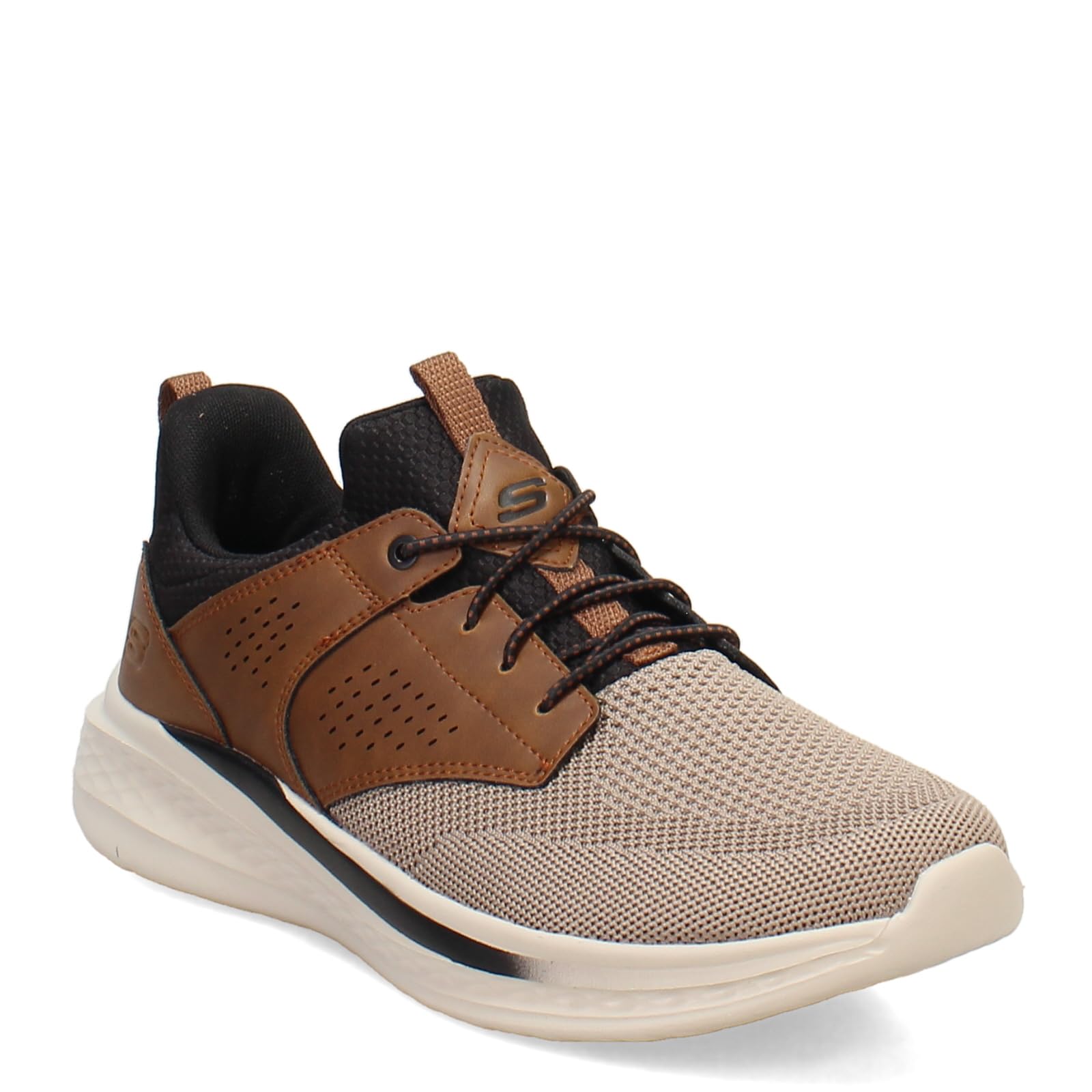 کفش کتانی مردانه Skechers USA مدل Slade - Breyer، سایز 44 (EU)، رنگ قهوه‌ای/کرم