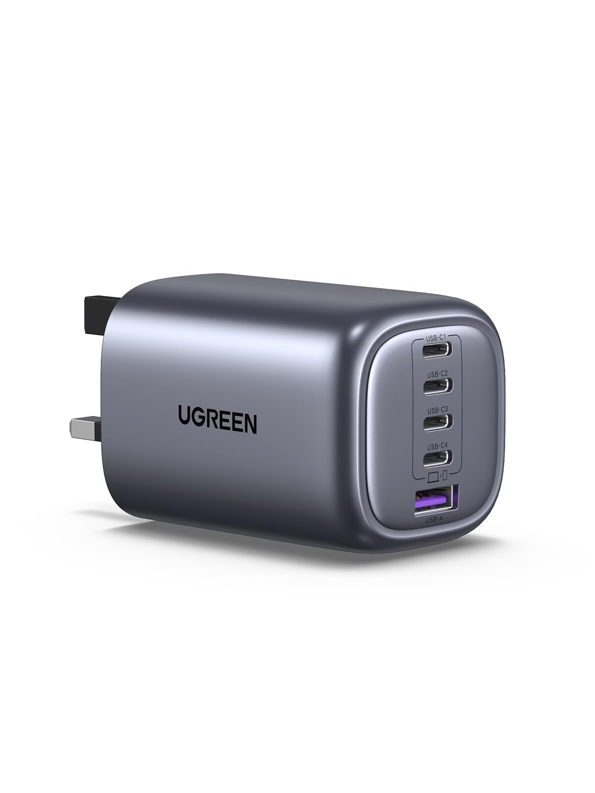 شارژر USB C UGREEN Nexode 5 پورت 100W، شارژ سریع GaN Type-C Fast Wall Charge برای مک بوک ایر، اچ‌پی/دل/لنوو، آیپد، آیفون ۱۷/۱۶ پرو مکس، گلکسی اس ۲۵ الترا Nexode 100W