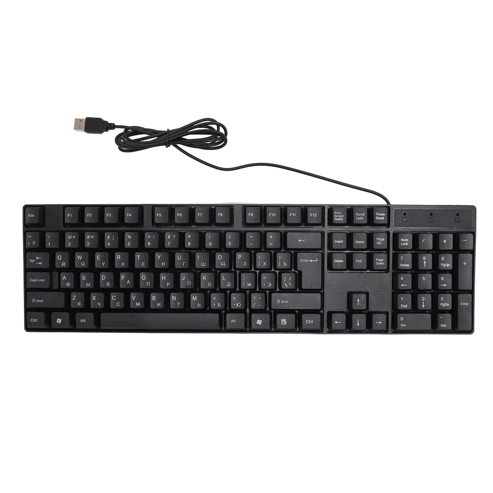 صفحه کلید گرنی، K1800 104 کلیدی 4.9 فوت کابل USB سیمی، صفحه کلید بازی ارگونومیک برای دسکتاپ، جنس (روسی) روسی