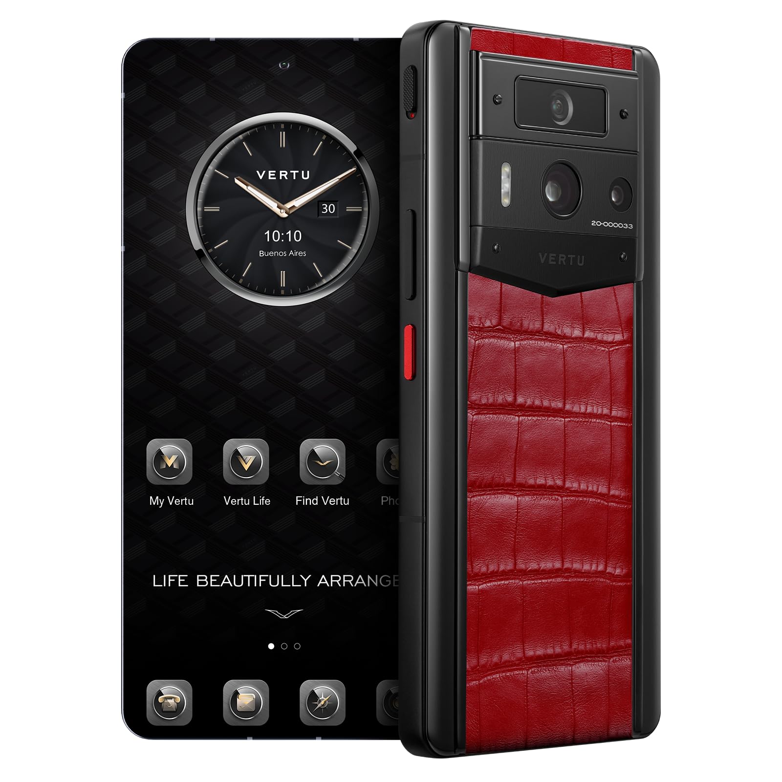 تلفن هوشمند VERTU META 2 با پوست تمساح 5G AI ، گوشی آندروید غیرقفل شده وب 3.0 ، 3 سیستم ، دوربین 50 مگاپیکسلی ، صفحه نمایش AMOLED 1.5K 1260×2800 با فرکانس تازه 120 هرتز ، دو سیم کارت ، شارژ سریع 65 وات ( رنگ زرد شعله ای ، 512 گیگابایت)