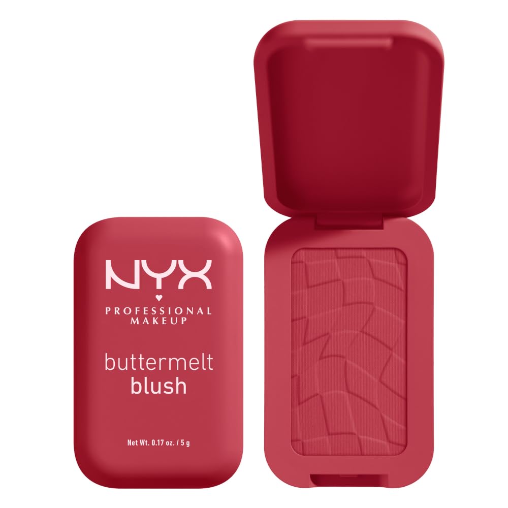 رژگونه پودری NYX Professional Makeup Buttermelt، تا ۱۲ ساعت ماندگاری، مقاوم در برابر پاک‌شدگی و انتقال، رنگ Back And Butta.