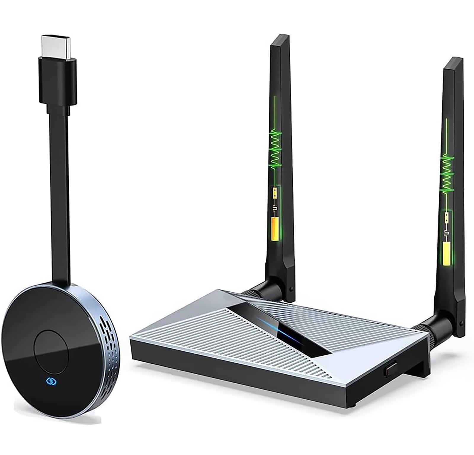 فرستنده و دریافت‌کننده بی‌سیم HDMI KASTWAVE، تقویت‌کننده HDMI بی‌سیم، آداپتور HDMI بی‌سیم Plug & Play 2.4/5 گیگاهرتز جریان ویدئو / صدا از لپ‌تاپ، کامپیوتر به تلویزیون HD، پروژکتور، مانیتور