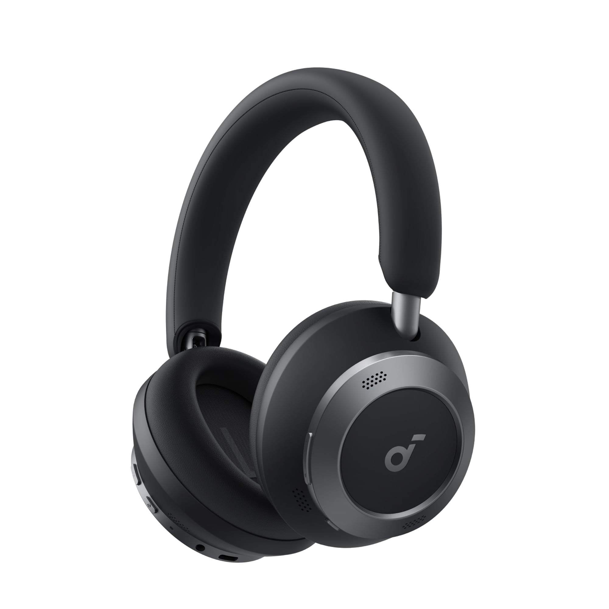 هدفون‌های لغو نویز فعال سازگار Space One Pro از Anker، طراحی فوق‌العاده جمع و جور، صدا با کیفیت بدون از دست دادن کیفیت برای 60 ساعت، شارژ سریع بسیار سریع، صدای بی‌سیم با کیفیت بالا با فناوری LDAC، مناسب برای استفاده طولانی‌مدت رنگ مشکی جت