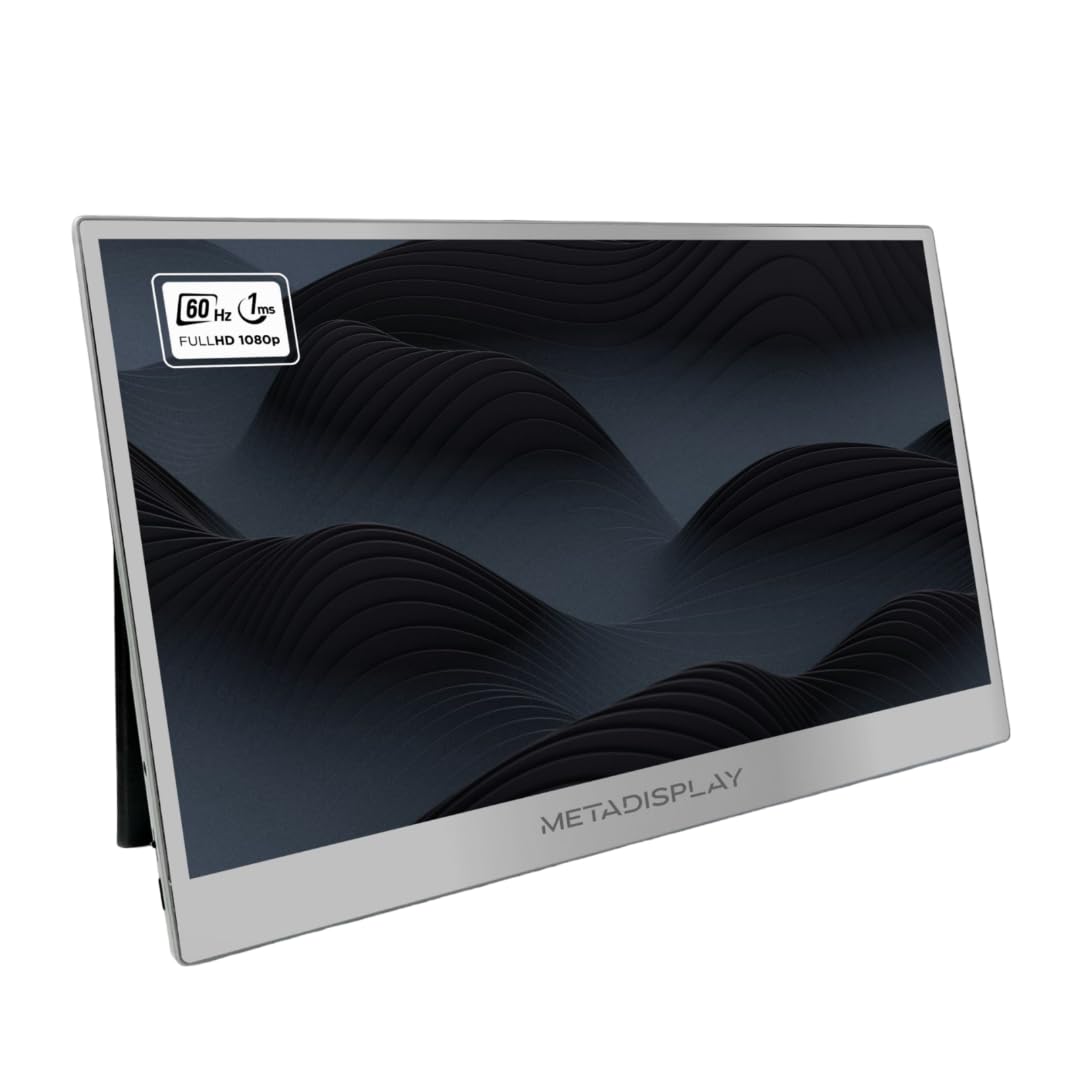 صفحه نمایش قابل حمل MetaDisplay MD ECO 15.6 اینچ برای لپ تاپ صفحه نمایش FHD IPS فوق باریک بیرونی (MacOS/Windows/Linux/IOS/Android)