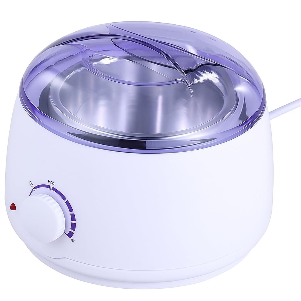 FITTO Depilatory Wax Heater برای از بین بردن موهای بدن - گرم کننده موم برقی حرفه ای برای دانه های از بین برنده موم، آسان برای استفاده در خانه برای از بین بردن موهای بدن، دمای قابل تنظیم، نتایج کیفیت سالن.