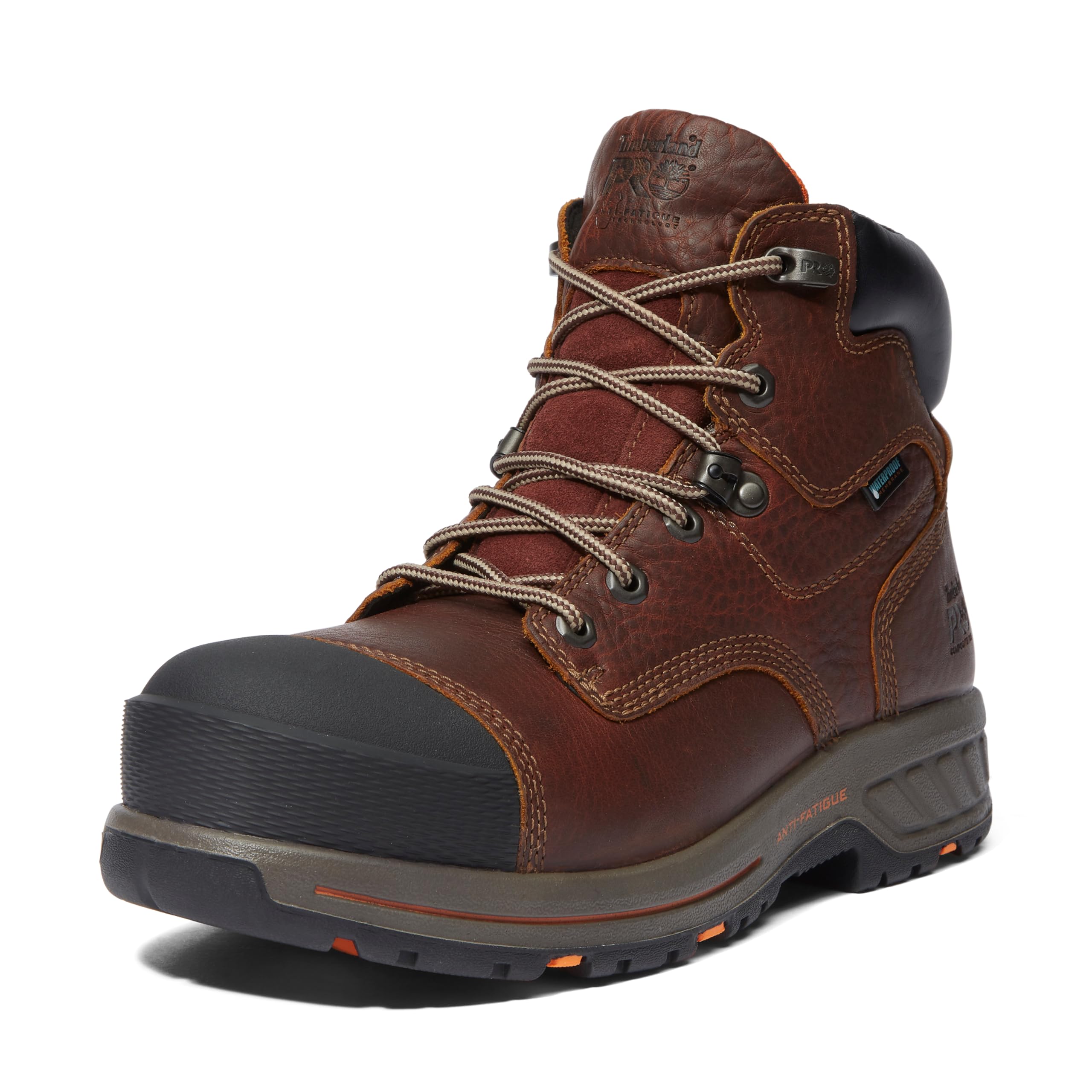 کفش کاری صنعتی ضدآب با زمینه پی روی سایه‌ای 6 اینچی Timberland PRO Men's Helix Hd با ایمنی انتخابی ترکیبی 42 اروپایی واید Tempest Brown-2024 جدید