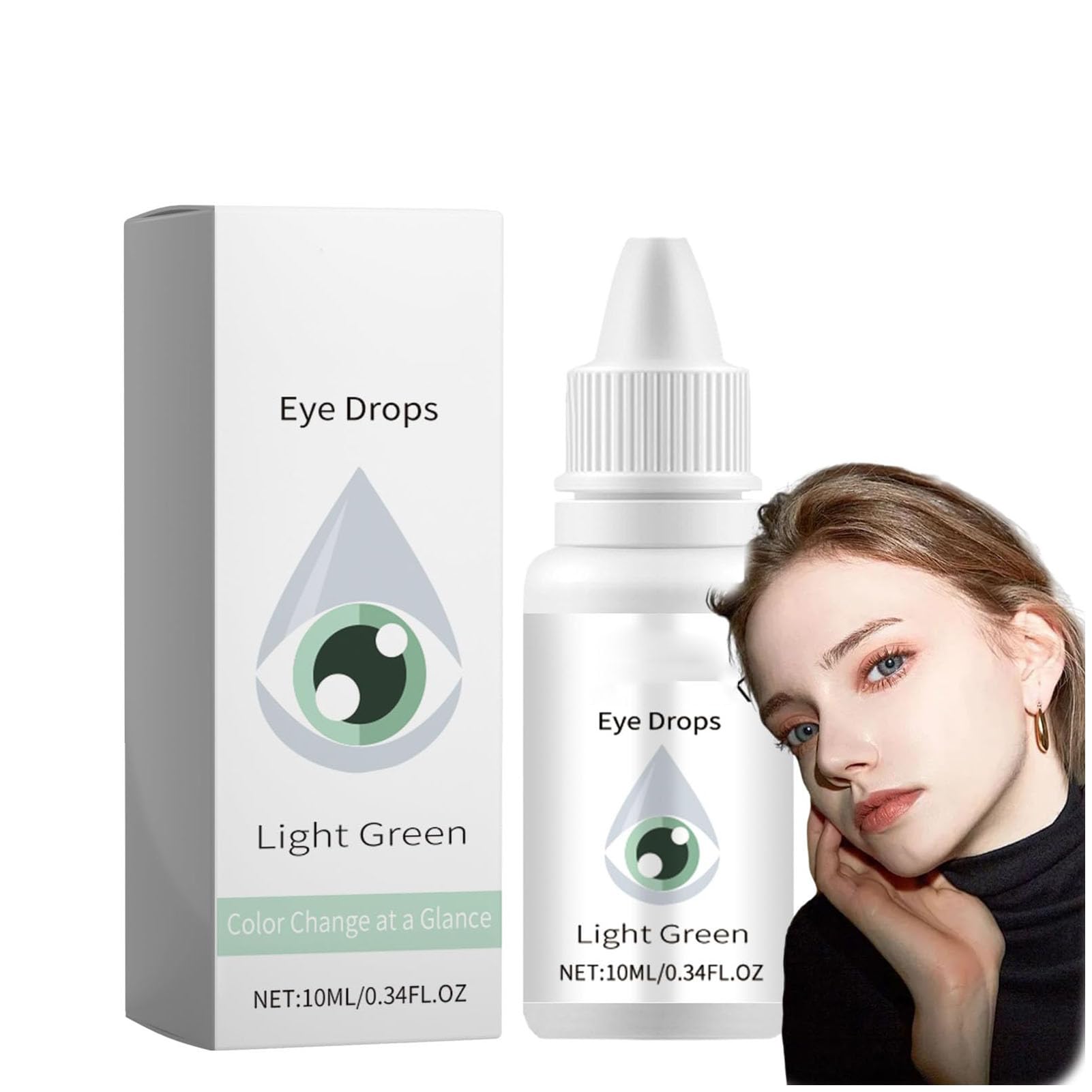 رنگ‌های چشم عوض کننده Fancy Drops رنگی, قطره‌های چشم Irisink, قطره‌های عوض کننده رنگ چشم, قطره‌های جادویی چشم عوض کننده رنگ, قطره‌های جادویی برای تغییر رنگ چشم (سبز)