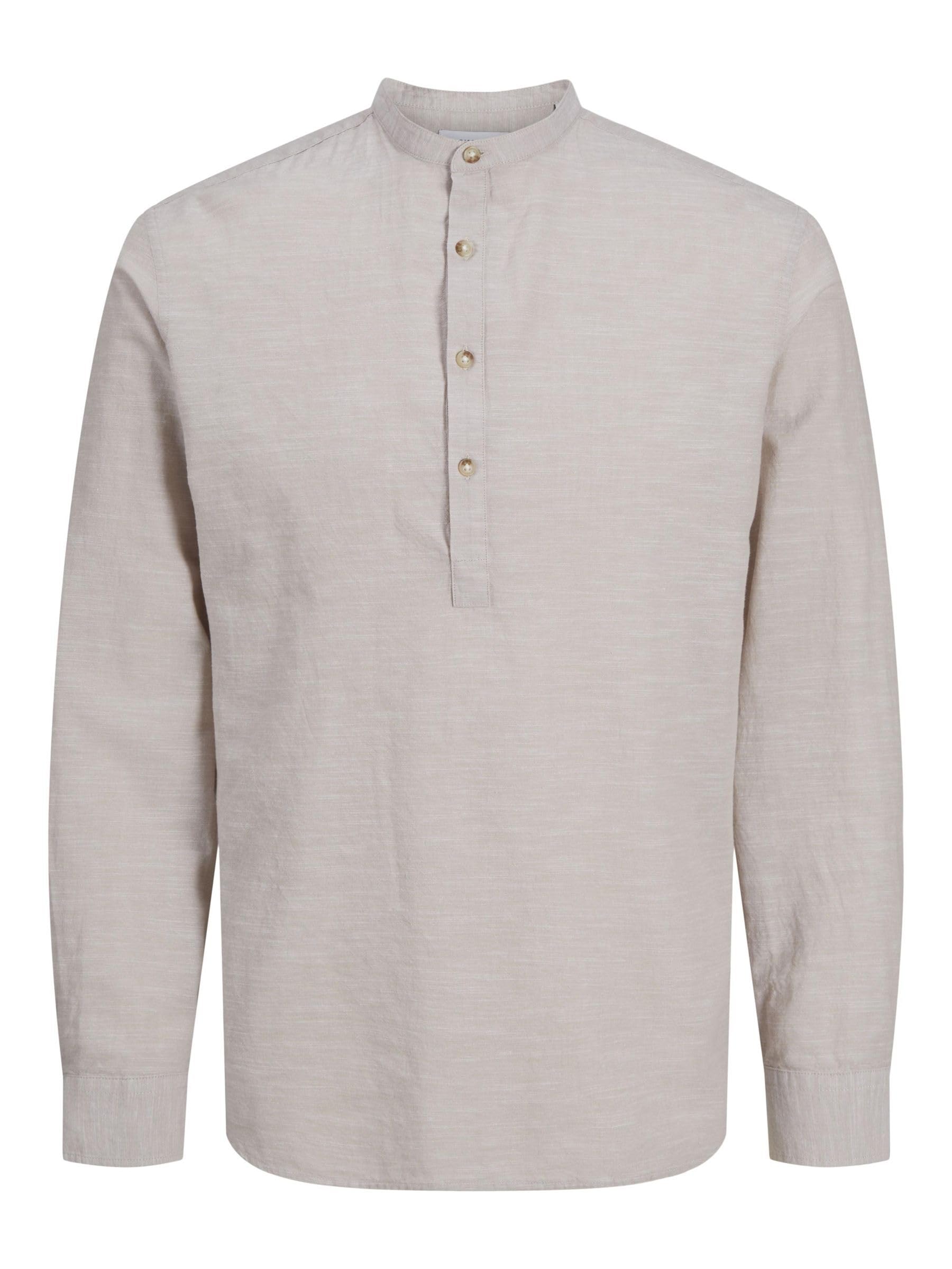 پیراهن مردانه JACK & JONES مدل JJESUMMER HALF PLACKET LS SN سایز XL - رنگ سفید