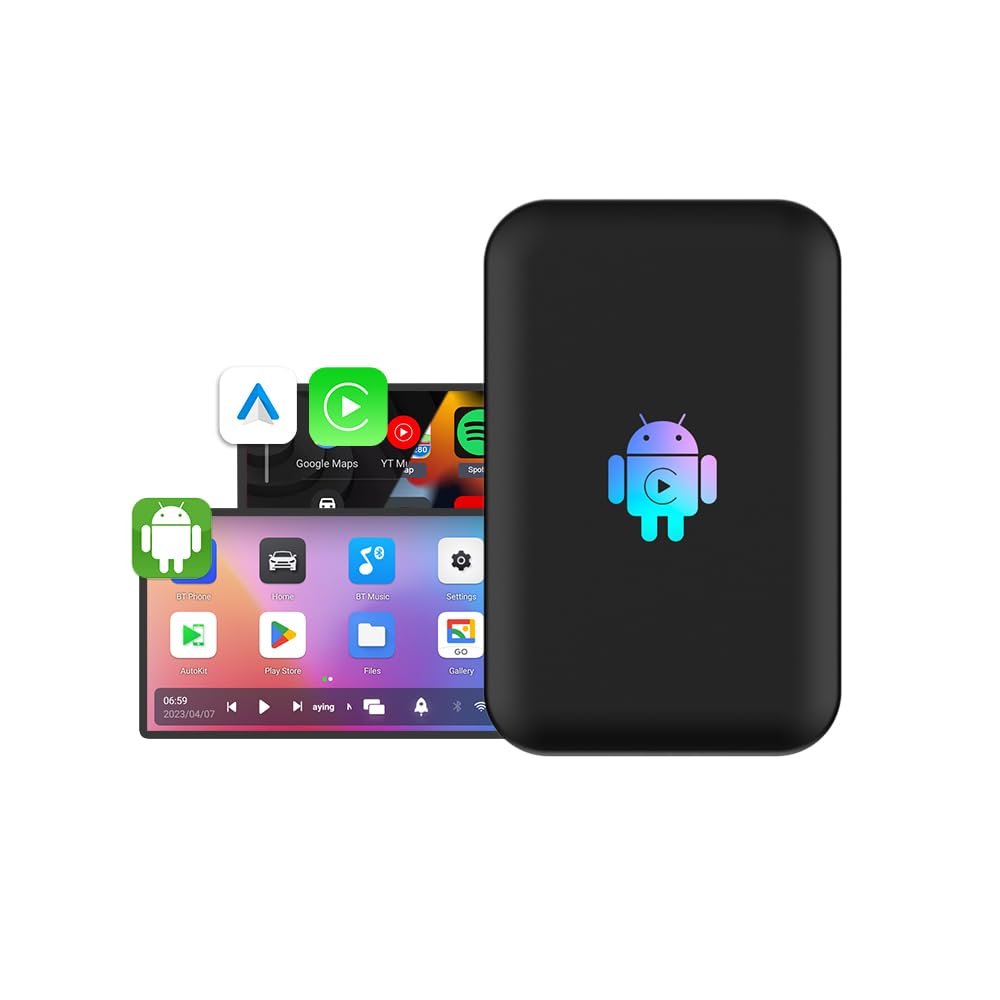 Autobox TBOX LITE S، جعبه هوشمند 4 در 1 بی‌سیم CarPlay Ai با پشتیبانی از خروجی HDMI، دو وای‌فای، برای اتصال به خودروهای دارای سیستم CP/AA اصلی، 4 گیگابایت+32 گیگابایت، تایید شده توسط خدمات موبایل گوگل GMS برای دانلود برنامه، بروزرسانی OTA
