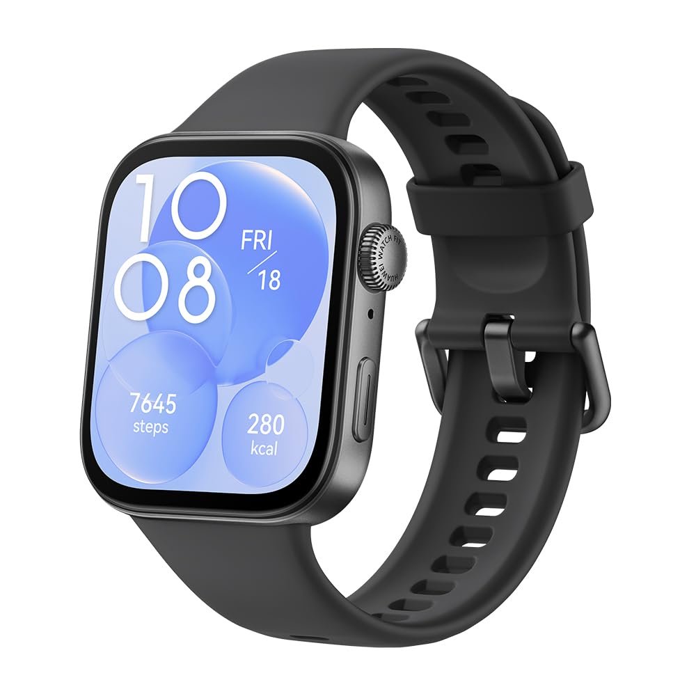HUAWEI WATCH FIT 3, 1.82" AMOLED نمایش, طراحی فوق العاده نازک, مدیریت فیتنس کلی, مدیریت جامع سلامت, عمر باتری قابل اعتماد, سازگار با iOS و Android, FIT 3 STANDALONE سیاه