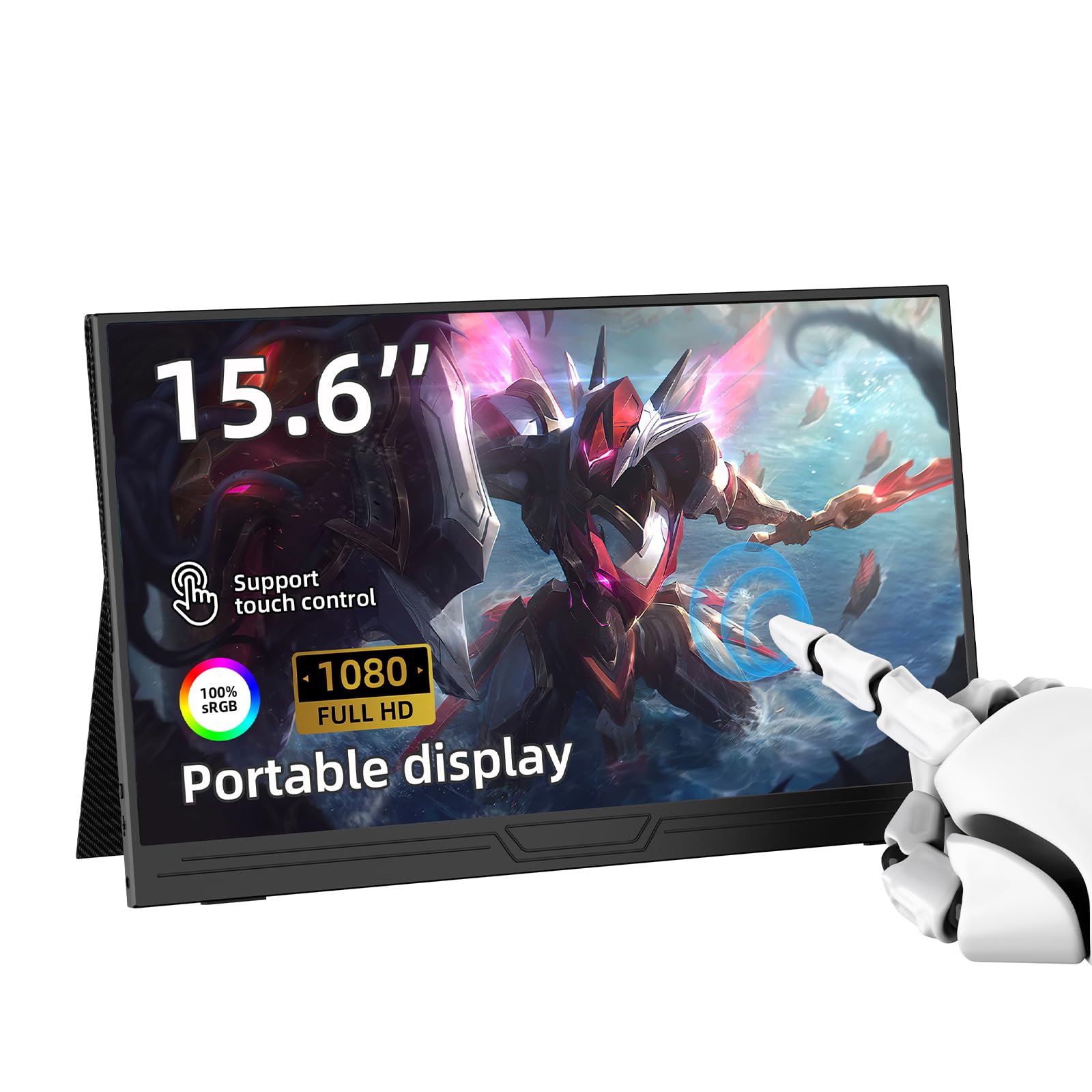 صفحه نمایش لمسی قابل حمل JSHIX، صفحه لمسی، HDMI USB-C IPS خارجی، باریک و سبک برای لپتاپ، مک، ایکس باکس، تبلت و کامپیوتر شخصی.