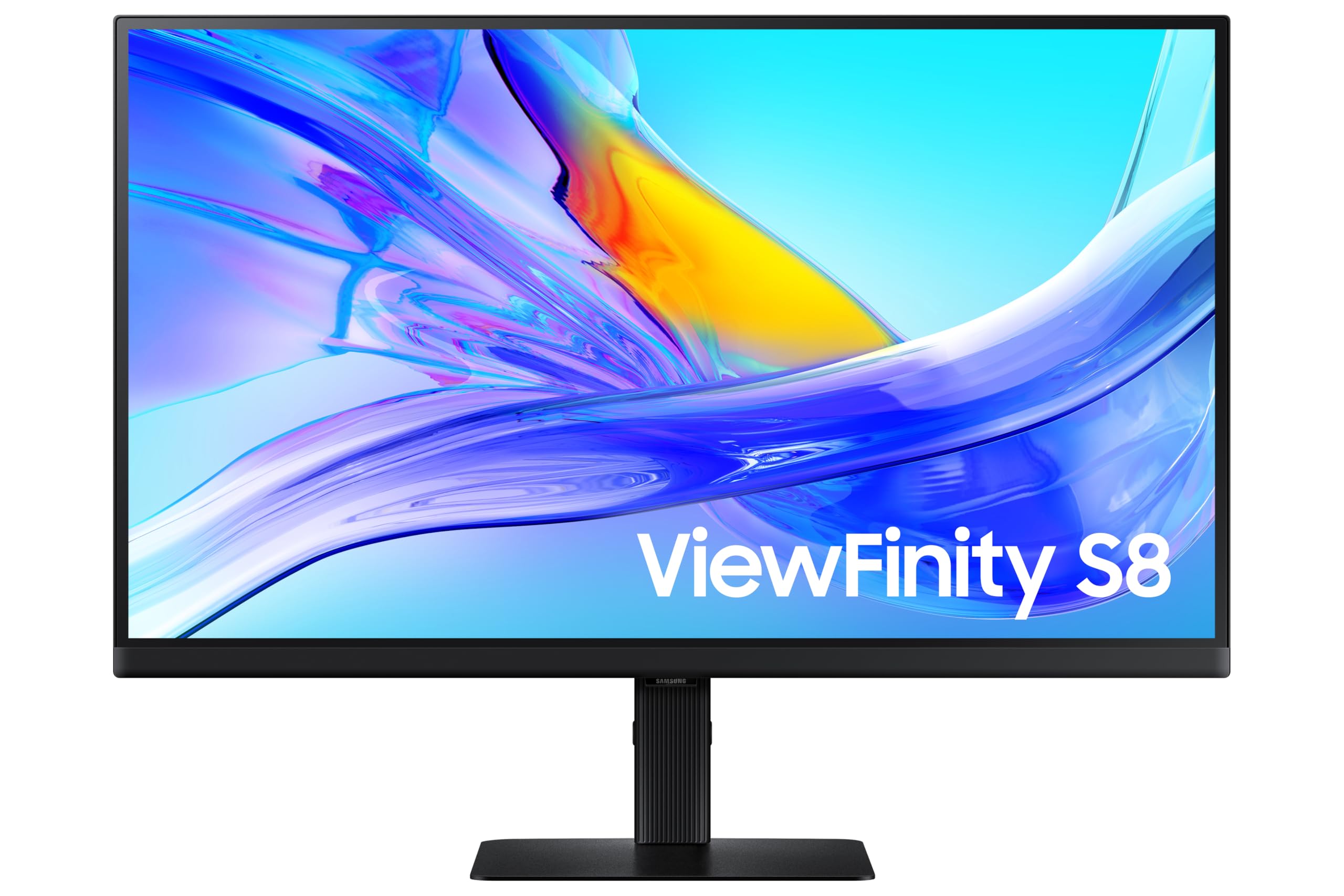 مانیتور با رزولوشن بالا ۴K UHD SAMSUNG 27 اینچ ViewFinity S8 (S80UD) با HDR10، USB-C، استند قابل تنظیم ارگونومی، سوییچ KVM داخلی، مراقبت پیشرفته از چشم، LS27D802UANXGO، مخصوص مانیتور بازی ۲۰۲۴ 27 اینچ