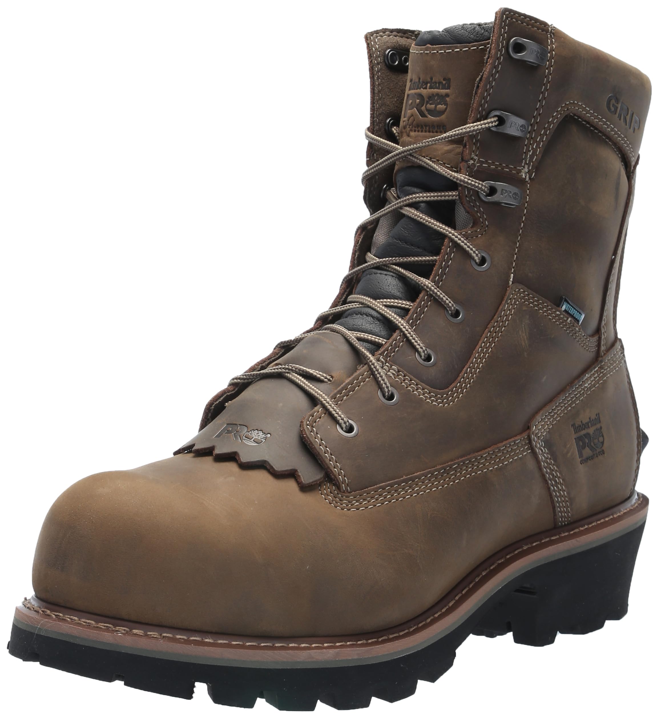 کفش کاری صنعتی ضد آب با انتخاب ایمنی کامپوزیت 8 اینچ Timberland PRO Men's Evergreen، سایز 45 اروپا، رنگ قهوه‌ای ترکیه‌ای-2024 جدید