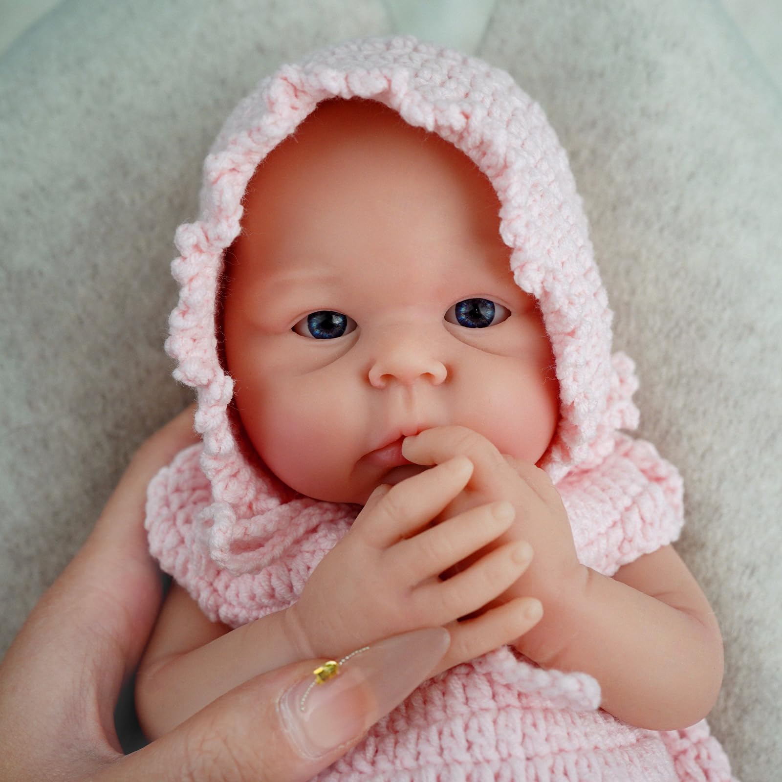 MYREBABY 12" ‌میکرو نوزاد نوزاد تمام بدنه دختر کارینا عروسک مجسمه کودکانه شبیه به واقعی باززاد کودکان - جدید