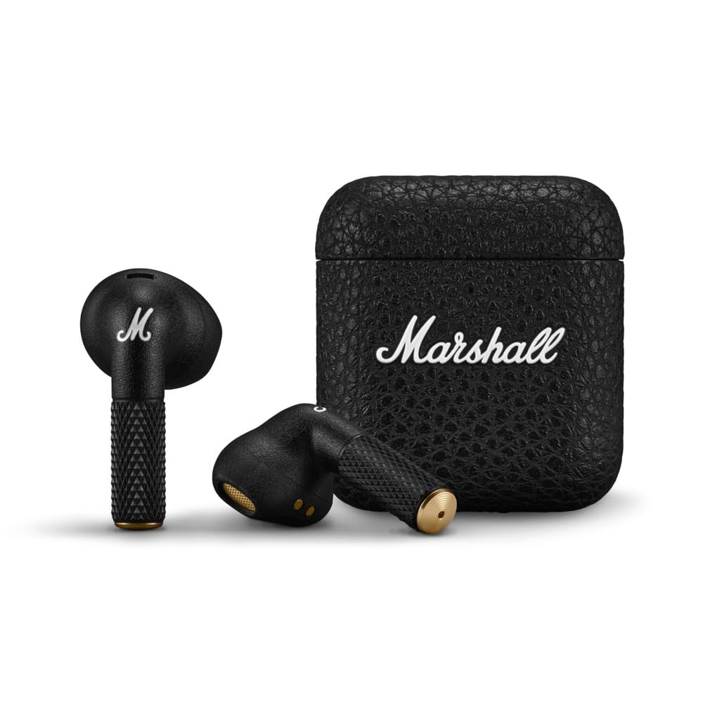 گوشی های بلوتوث Marshall Minor IV - گوشی های مقاوم در برابر آب Auricular بی سیم با زمان پخش 30+ ساعت - سیاه مینور IV سیاه