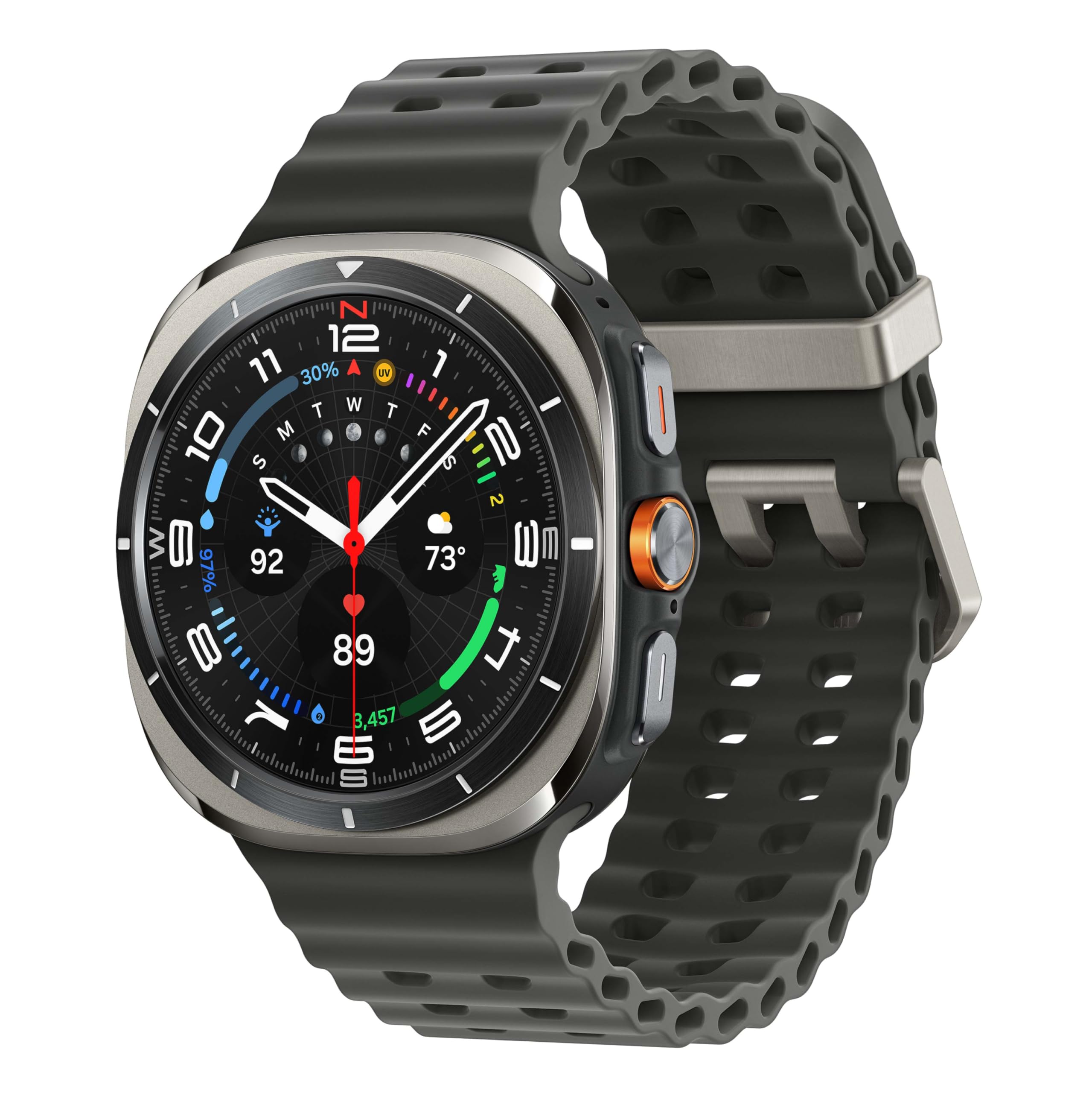 فقط سامسونگ گلکسی واچ الترا 47 میلی‌متری با LTE Ultra Smartwatch AI با امتیاز انرژی، نکات بهداشتی، پیگیری ضربان قلب، مانیتور خواب، ردیاب فیتنس، GPS، 2024، تیتانیوم نقره ای [نسخه US، گارانتی تولید کننده 1 سال]