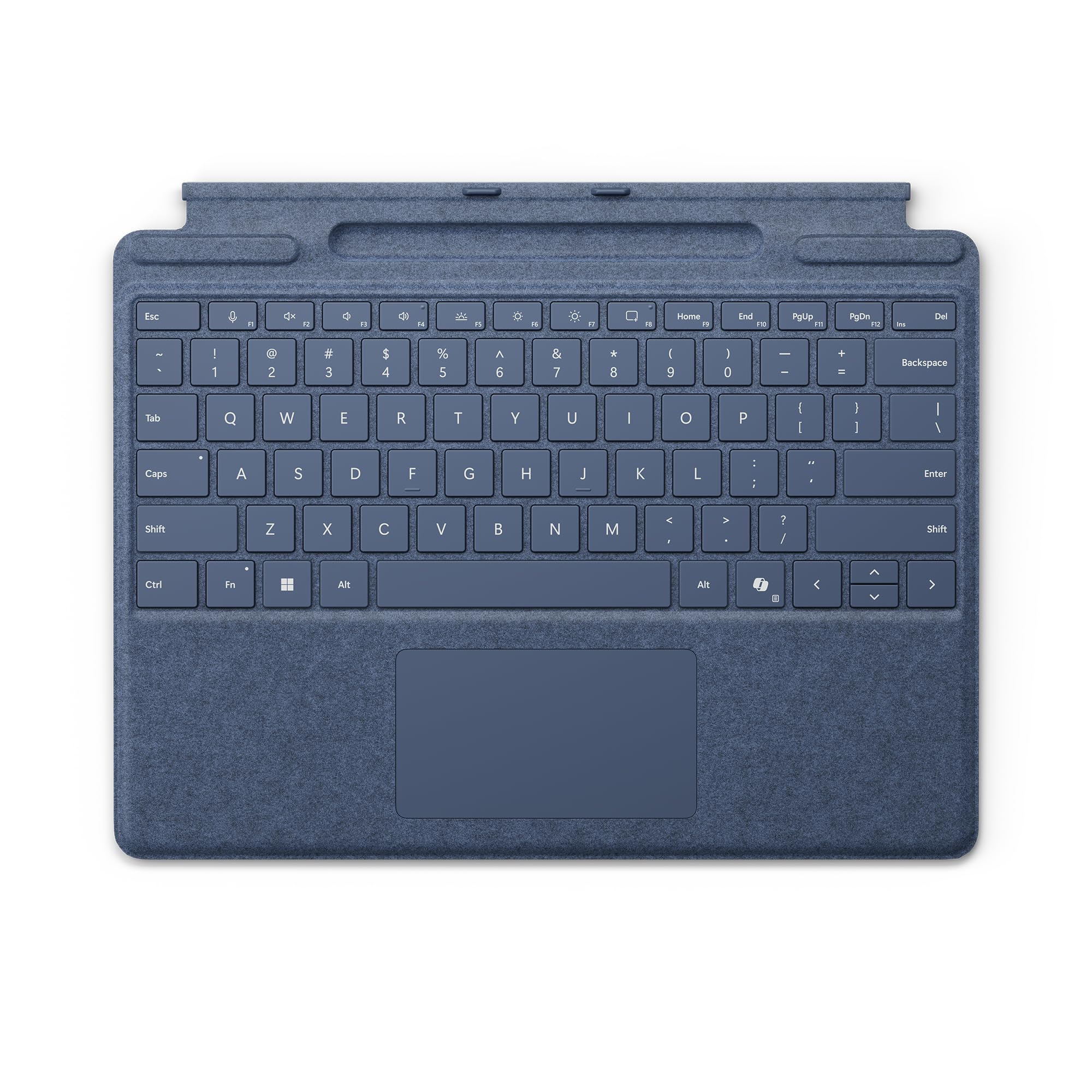 کیبورد Microsoft Surface Pro با فضای نگهداری قلم نازک | ساپفایر | سازگار با Surface Pro (نسخه یازدهم)، Surface Pro 9 یا Surface Pro 8 ساپفایر با فضای نگهداری قلم نازک