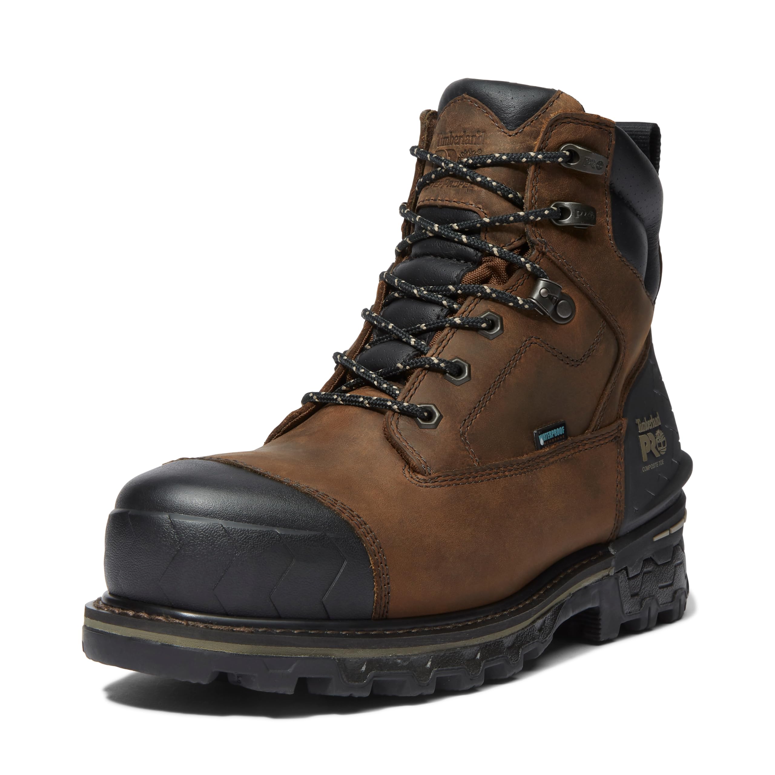 کفش صنعتی ضدآب با لبه‌های کامپوزیت 6 اینچ Timberland PRO مردانه Boondock Hd 47 اروپا قهوه‌ای-2024 جدید