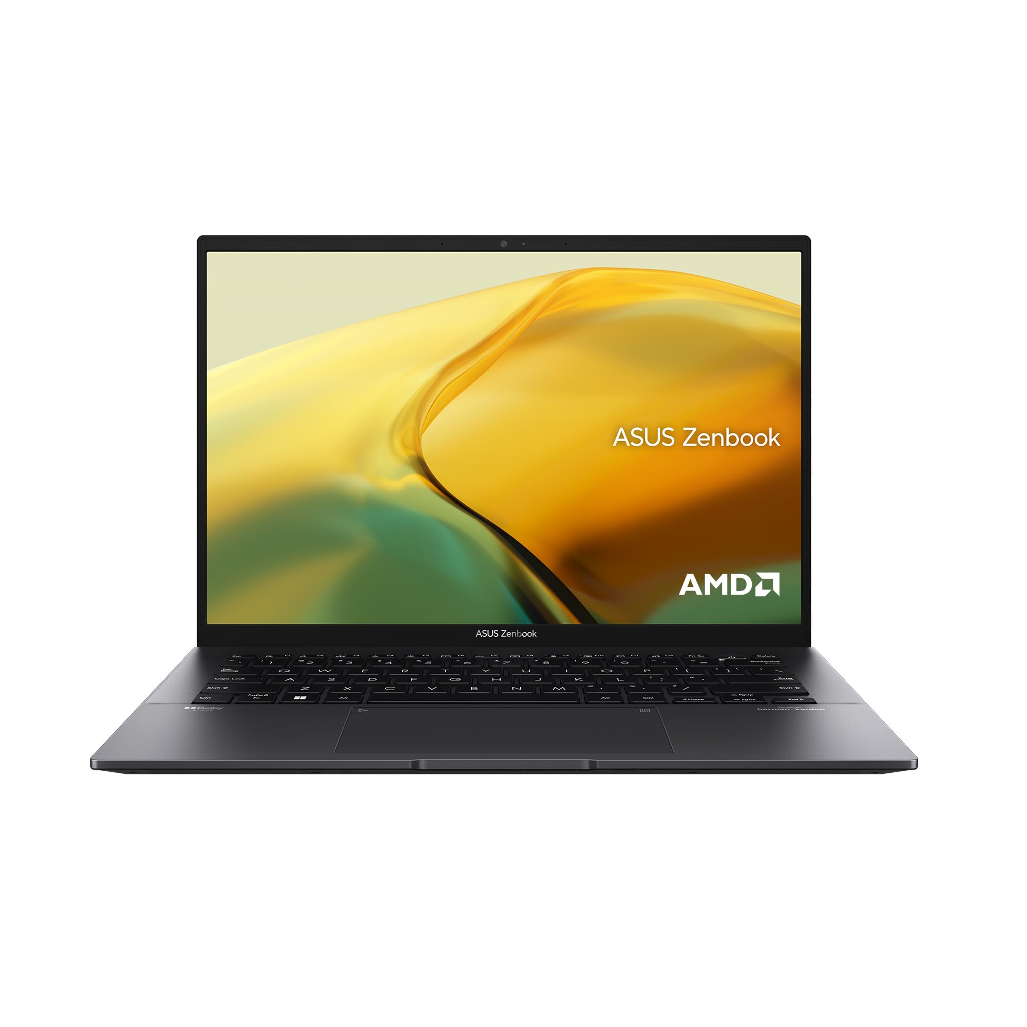 لپ تاپ ASUS Zenbook 14 OLED UM3402YA-KM766W AMD R5-7430U /حافظه RAM 8 گیگابایت / حافظه داخلی 512 گیگابایت SSD / صفحه نمایش 14 اینچ با رزولوشن 3K(2880x1800) OLED 90Hz / ویندوز 11 هوم - رنگ جیس بلک