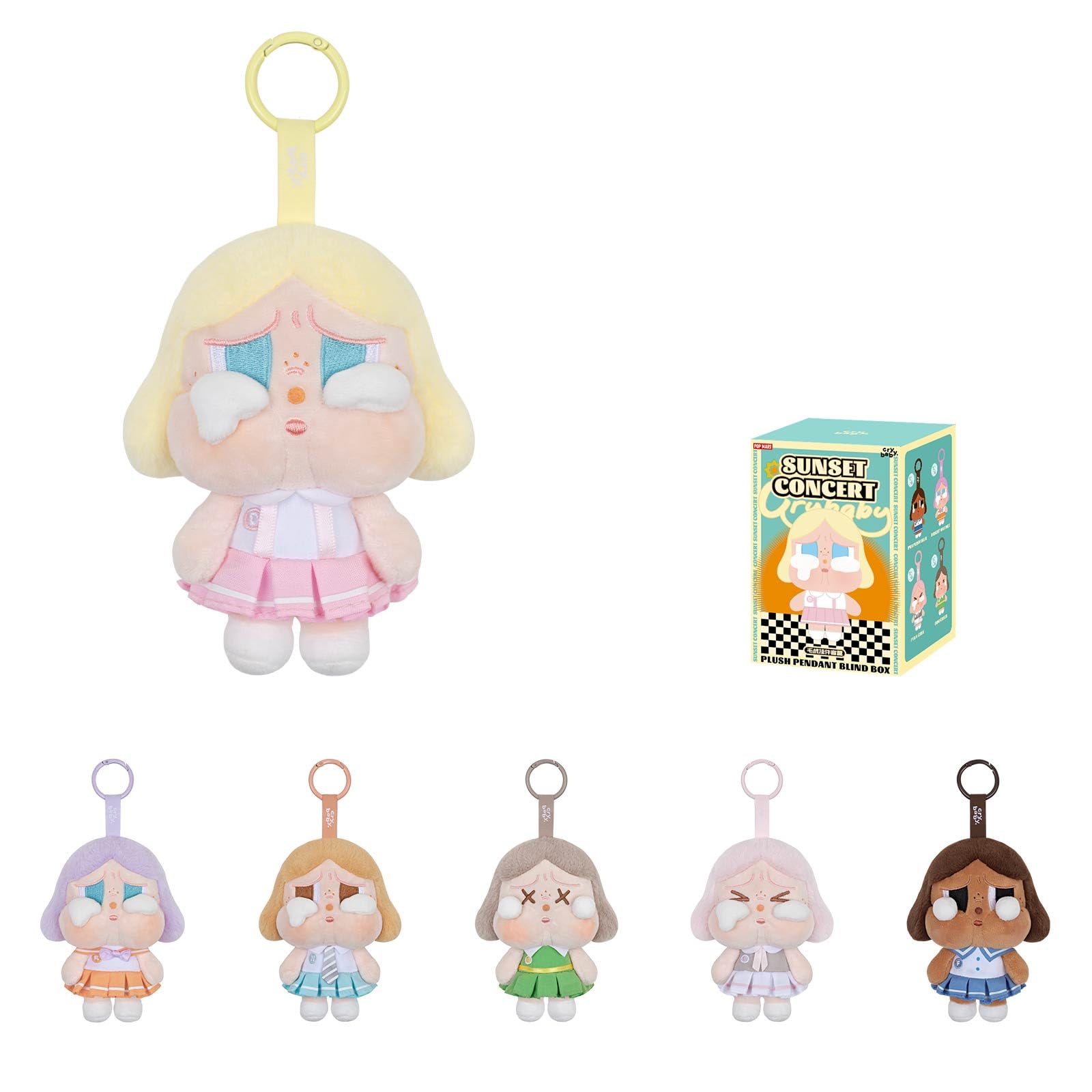 سری کنسرت غروب CRYBABY POP MART - جعبه کور Plush Pendant ، افراد کور جعبه CRYBABY ، افراد طراحی تصادفی انجام می‌دهند عروسک‌های قابل جمع‌آوری اسباب‌بازی‌های خانه تزیینات ، هدایای تولد تعطیلات ، جعبه تکی سری کنسرت طلایی جعبه تکی