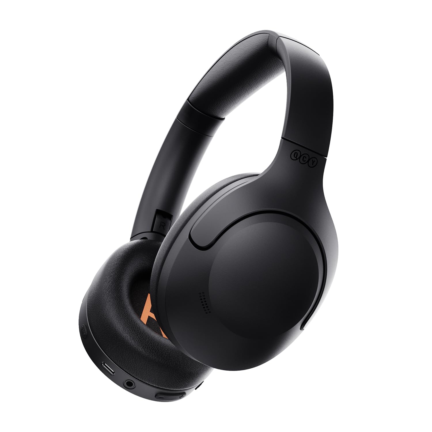 هدفون بی‌سیم QCY H3 LITE، هدفون های بی‌سیم Over-Ear، هدفون هایی با قابلیت لغو نویز فعال و حالت محیطی، زمان پخش 60 ساعته، باس خالص، اتصال چند نقطه ای، هدفون های بلوتوث راحت برای سفر به منزل و دفتر مشکی