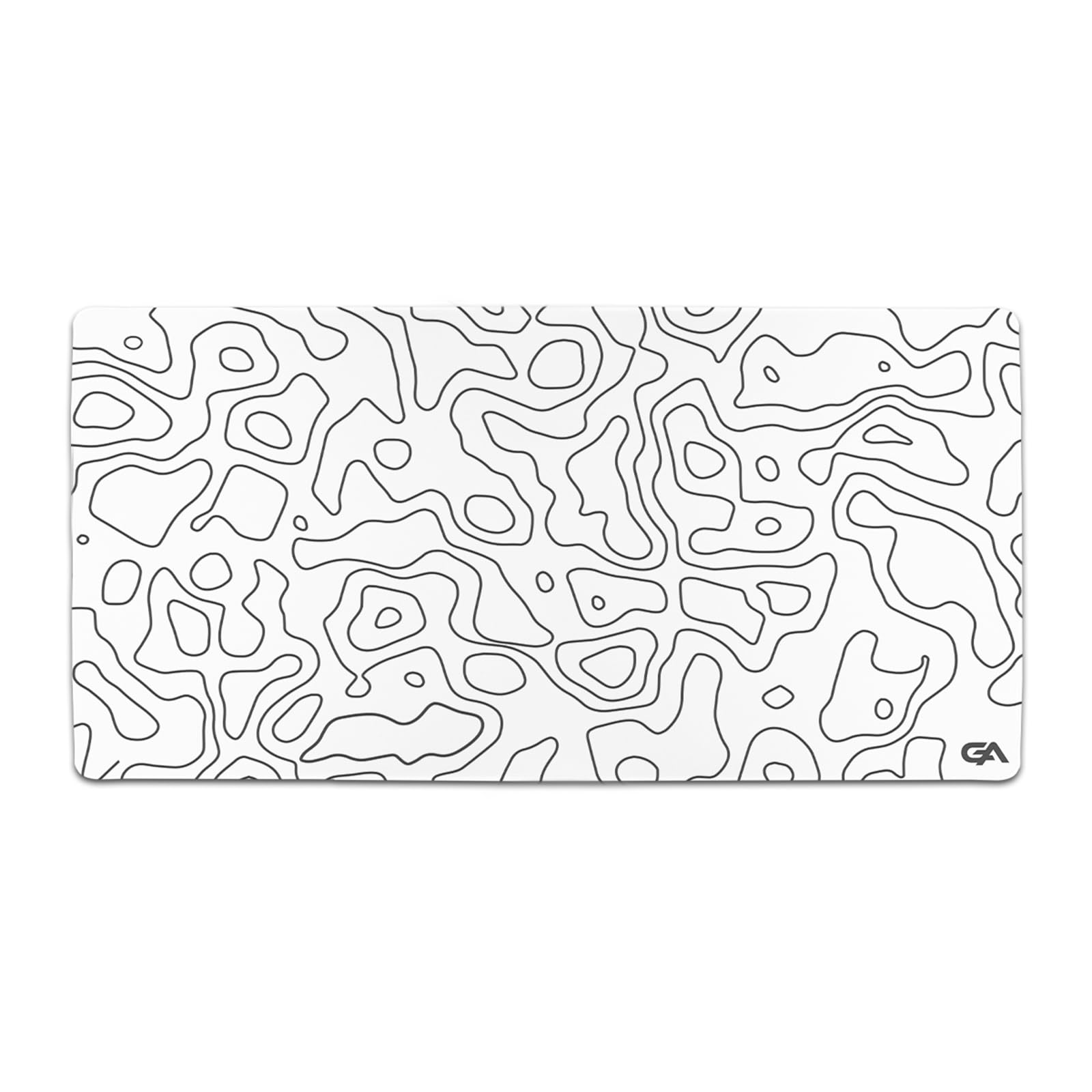 موس پد گیمینگ GutzyAiden Topo XXL | 36" x 18" | رویه ترکیبی از پلی استر | پایه لاستیکی ضد لغزش | ضخامت 4 میلی‌متر (وایت توپو)