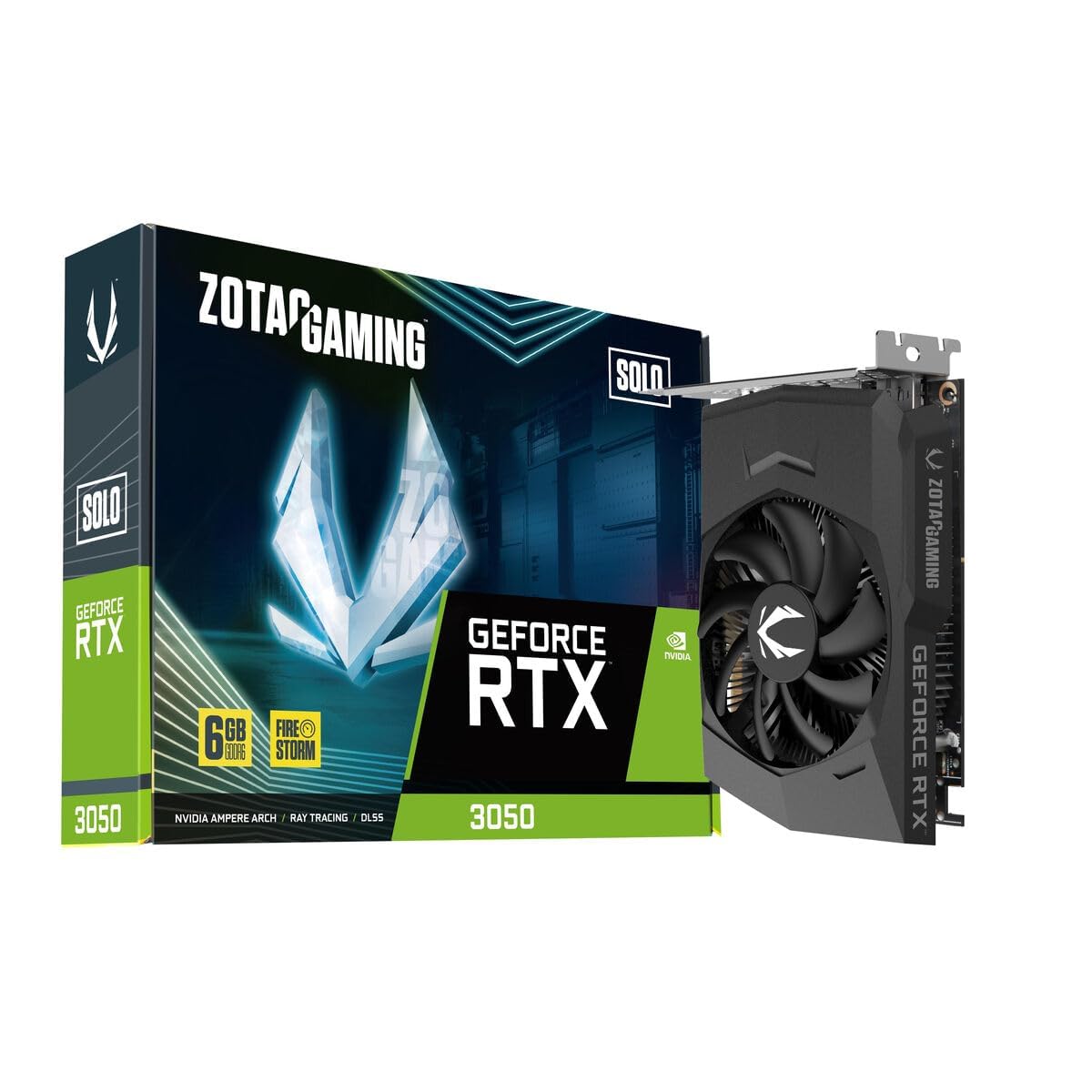 ZOTAC بازی GeForce RTX 3050 6 گیگابایت Solo GDDR6 96 بیت 1470/14000 HDCP سه DP HDMI Lite بسته