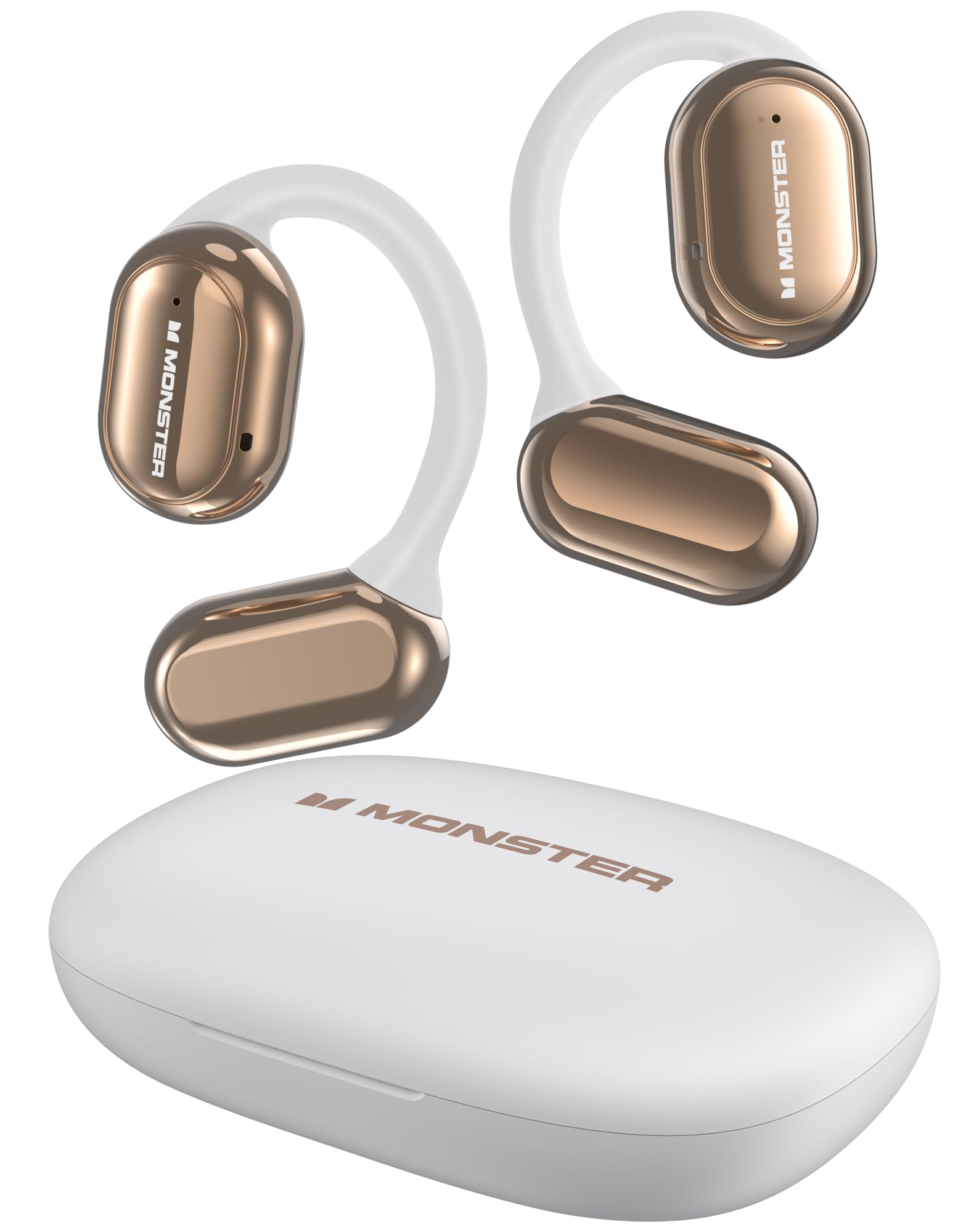 هدفون‌های بی‌سیم بلوتوث Monster Open Free AC100 Open Ear، صدای استریوی محیطی با راننده‌های بزرگ دوگانه، گفت‌وگوی واضح، تاخیر پخش ۳۰ ساعته، گوش‌های ورزشی ضدآب برای دویدن