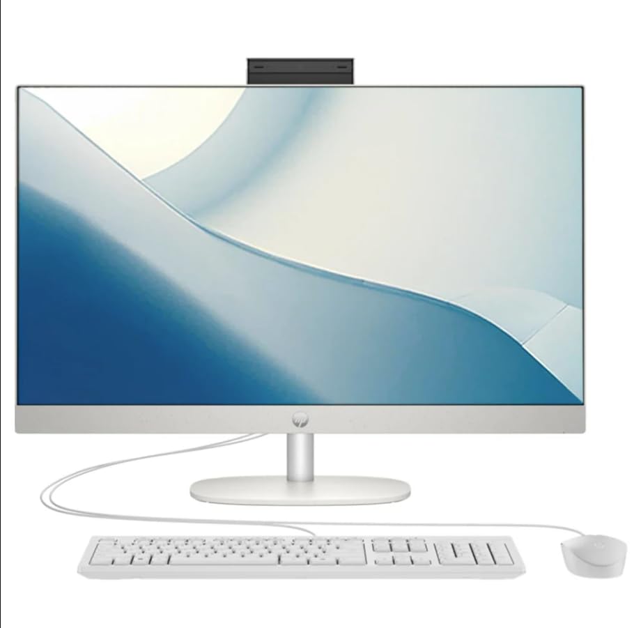 لپ‌تاپ HP All-in-One جدید سال ۲۰۲۴، پردازنده Intel Core i5-1335U نسل ۱۳| 8GB RAM DDR4| 512GB SSD NVMe| صفحه نمایش FHD 23.8 اینچی| ویندوز ۱۱ (رنگ سفید)