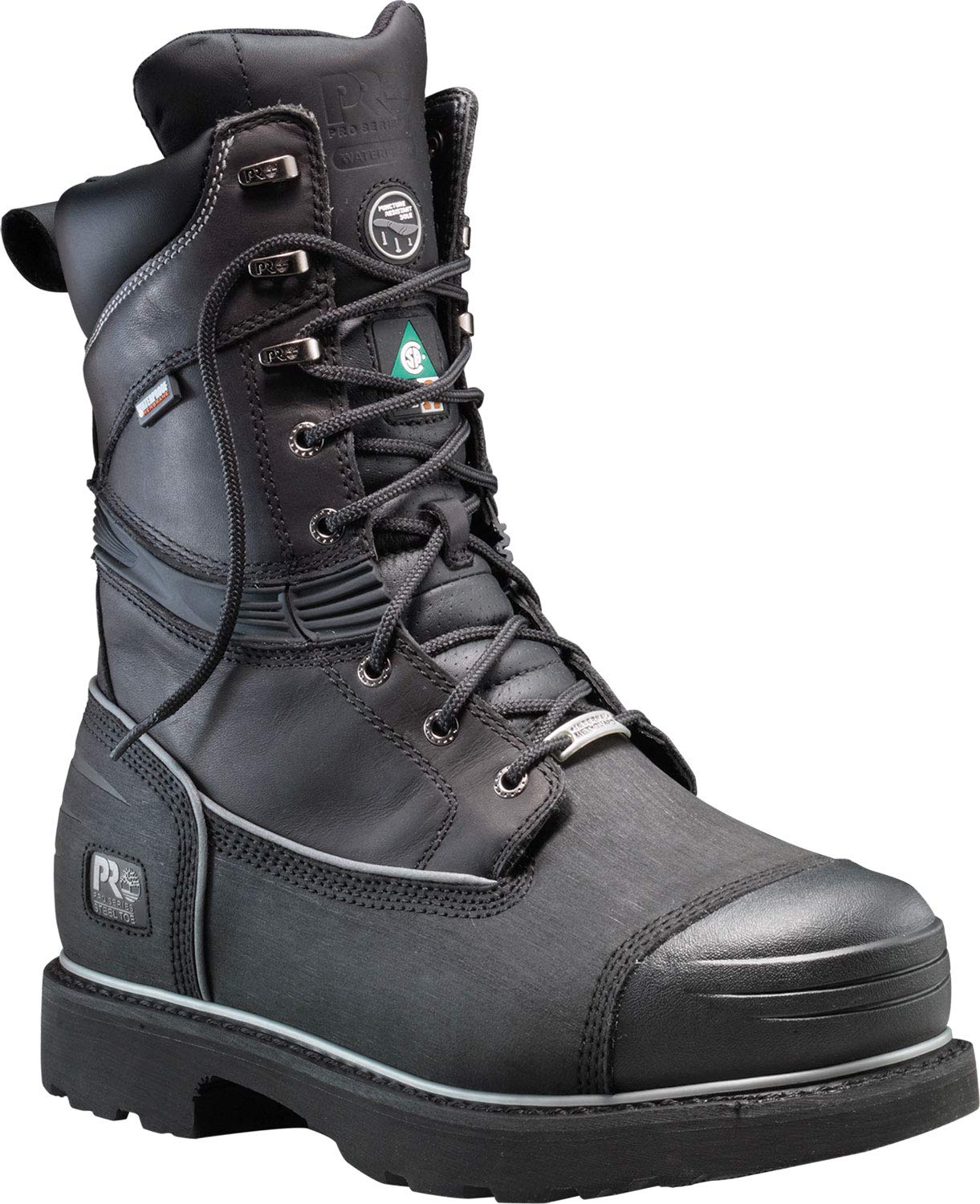 کفش کاری صنعتی Timberland PRO مردانه با محافظ داخلی Met Guard و سرپوش فولادی 10 اینچ، با قدرت مقاومت در برابر نفوذ و ضد آب، سایز 42 اروپا، رنگ مشکی، مدل جدید سال 2024