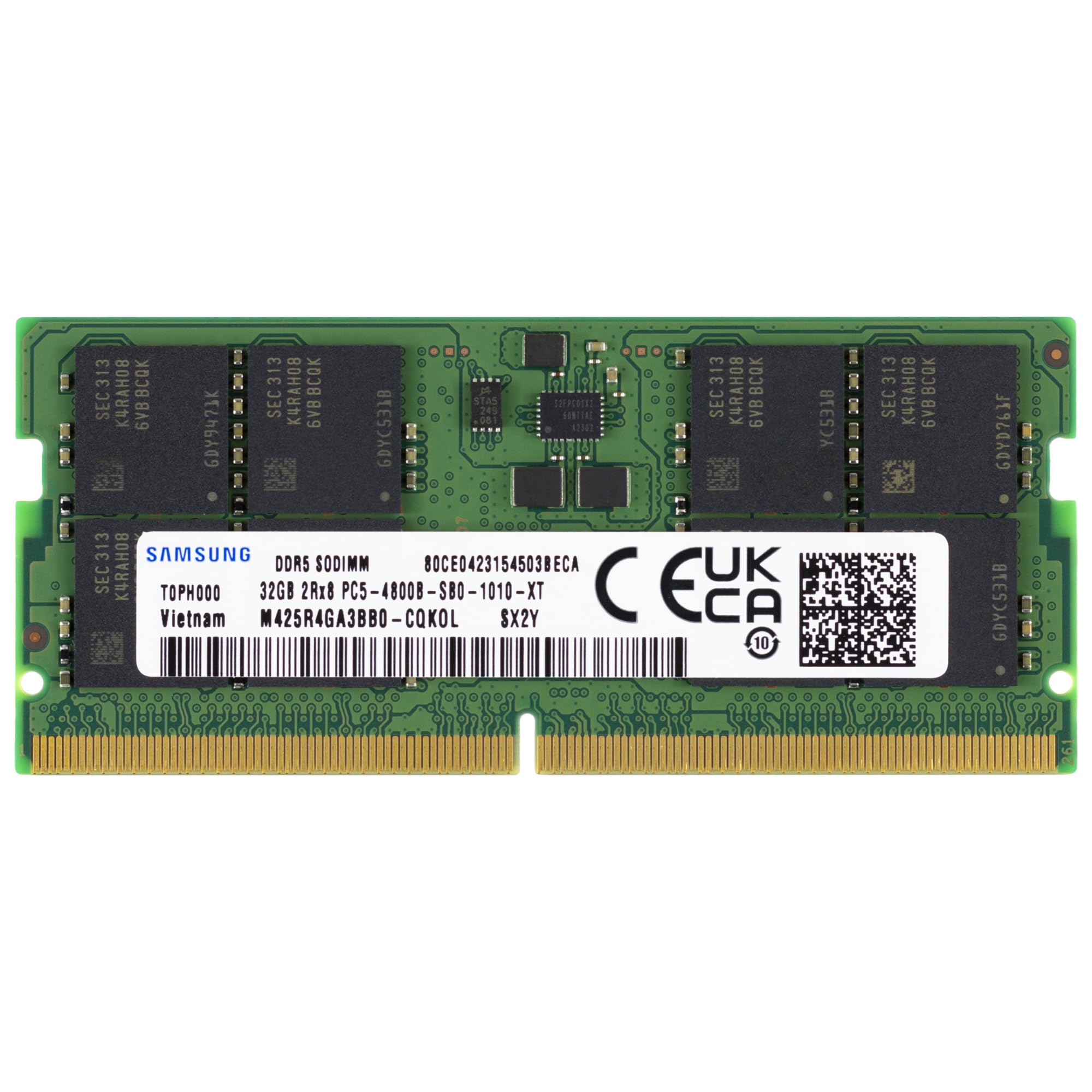سامسونگ 32GB DDR5 4800MHz PC5-38400 CL40 SODIMM 2Rx8 Dual Rank 1.1V 262-Pin حافظه RAM لپتاپ M425R4GA3BB0-CQK، 1 ماژول
