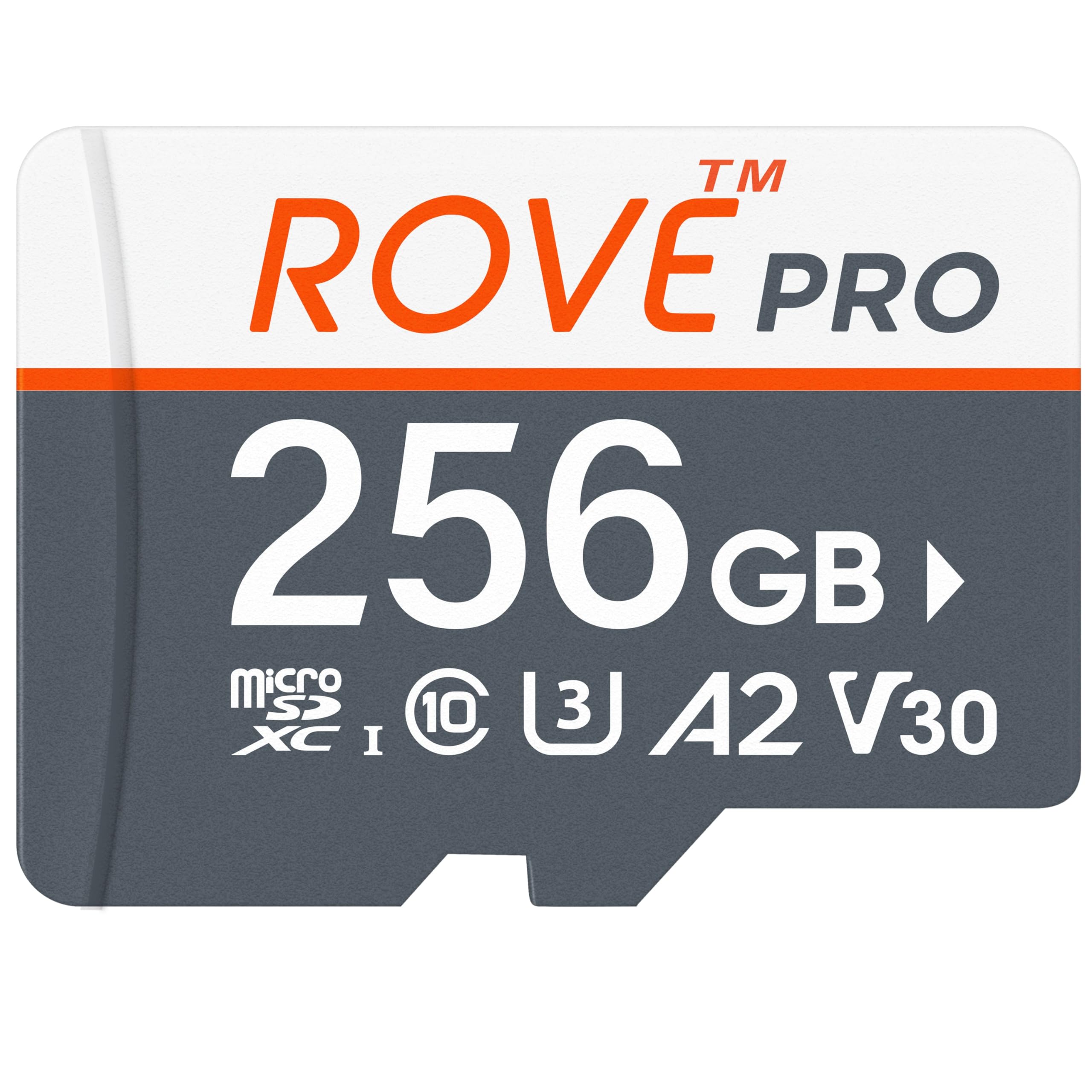 کارت حافظه Micro SD  ROVE PRO با ظرفیت 256 گیگابایت و آداپتور SD سایز کامل، با سرعت خواندن 100 مگابایت بر ثانیه، کلاس 10، U3، V30، قابلیت ضبط و پخش ویدیو 4K، برای داش‌کم، گوشی‌های هوشمند اندروید، تبلت‌ها و بازی‌هاست.