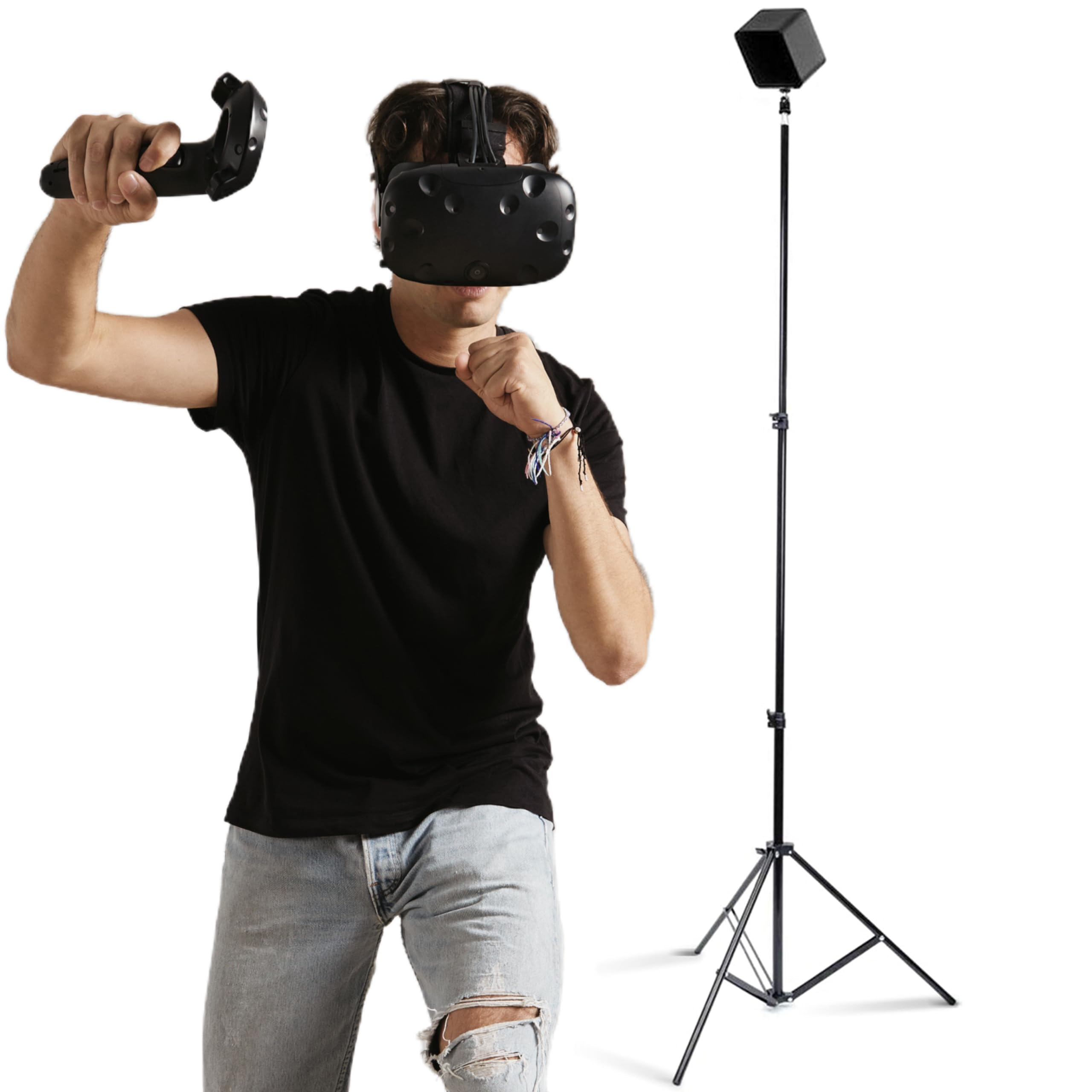 واین VR تریپاد ایستاده - ایستاده حسگر سازگار با HTC Vive و پایه برای حسگرهای ویو یا اکلوس ریفت کنستلیشن (1 تریپاد استند) 1 تریپاد استند سیاه