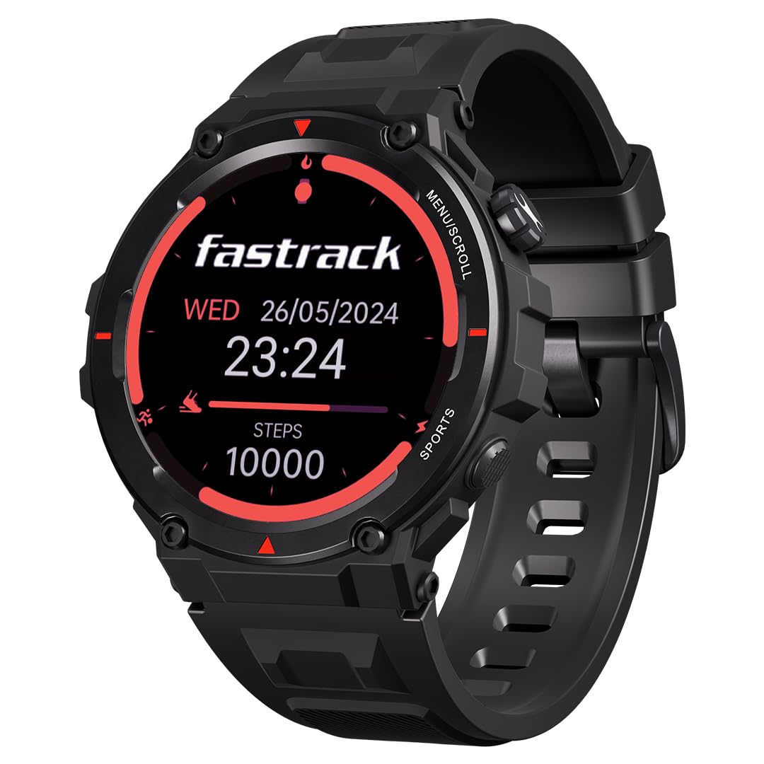 ساعت هوشمند Fastrack Xtreme PRO با صفحه نمایش AMOLED 1.43 اینچی با رزولوشن 466 * 466 پیکسل، Calling BT SingleSync، دستیار صوتی هوشمند AI، بیش از 100 حالت ورزشی و Watchfaces، باطری تا 5 روزه، استاندارد ضدآب IP68