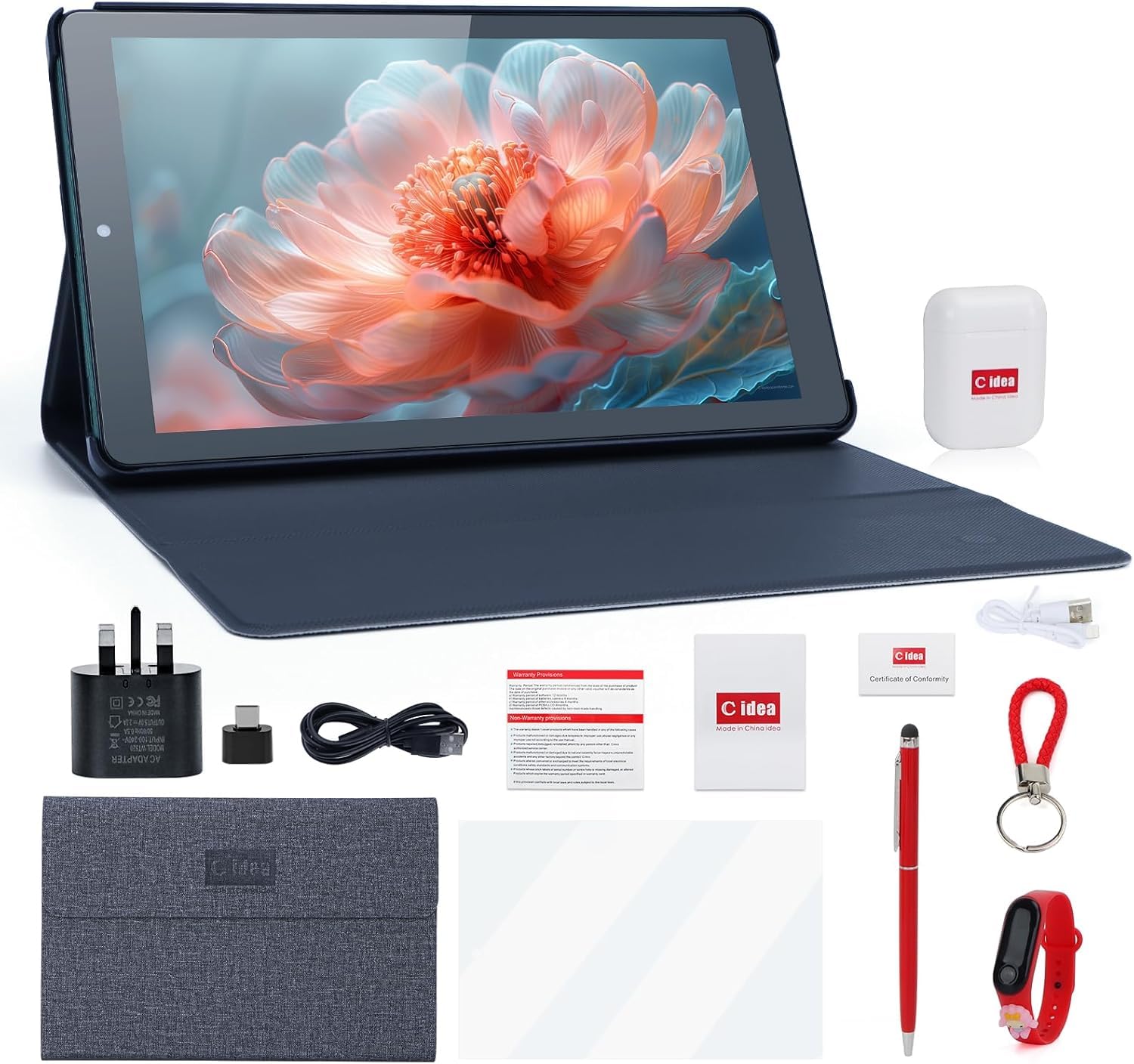 تبلت C ایده 9 اینچ ، 8 گیگابایت + 512 گیگابایت ، WiFi 5G LTE ، اندروید 12 تبلت قابل ارتقا 512 گیگابایتی TF 5 مگاپیکسل + 8 مگاپیکسل دوربین دوگانه با کیف ، تبلت برای بزرگسال و نوجوان ، CM915 (سبز)
