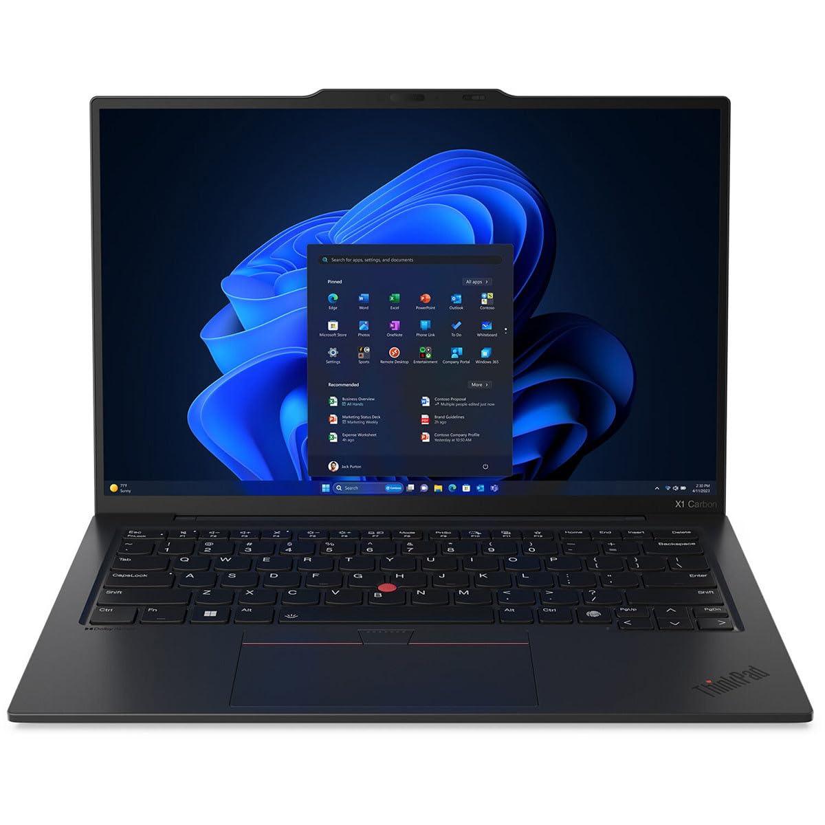 لپ تاپ Lenovo ThinkPad X1 Carbon Gen 12، دارای صفحه نمایش 14 اینچی WUXGA IPS، پردازنده اینتل کور Ultra 7 155U، 16 گیگابایت رم DDR5، 512 گیگابایت حافظه داخلی SSD، گرافیک اینتل، ویندوز 11 Pro، صفحه کلید با نور پس زمینه، رنگ مشکی