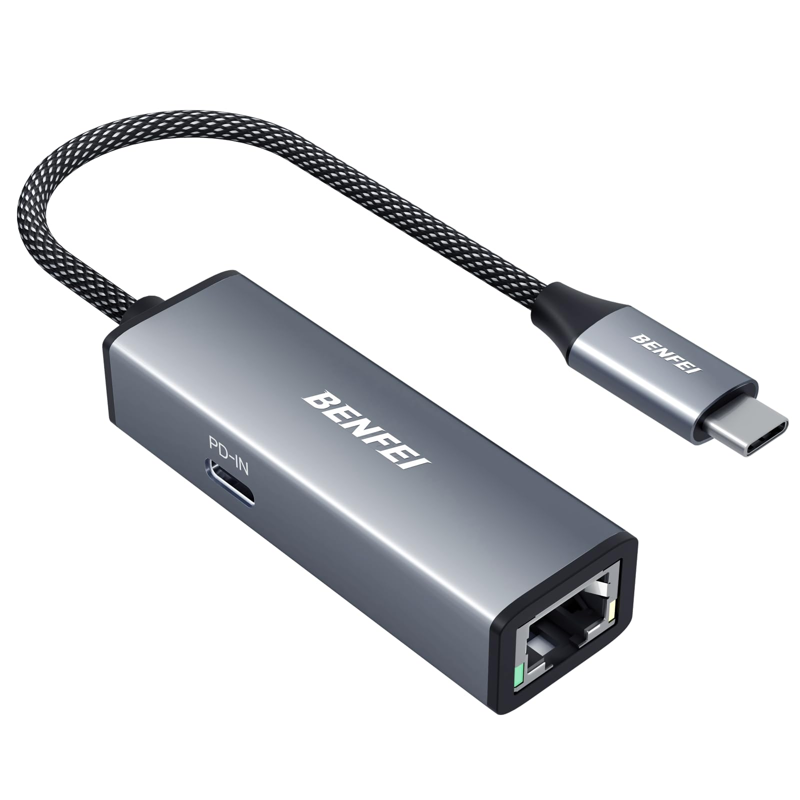 آداپتور گیگابیت اترنت USB-C به اترنت بنفی با پشتیبانی از تحویل توان 100 وات، تاندربولت 3/4 به اترنت RJ45 شبکه LAN سازگار با آیفون ۱۵ پرو/مکس، مک بوک پرو/ایر ۲۰۲۳، آیمک