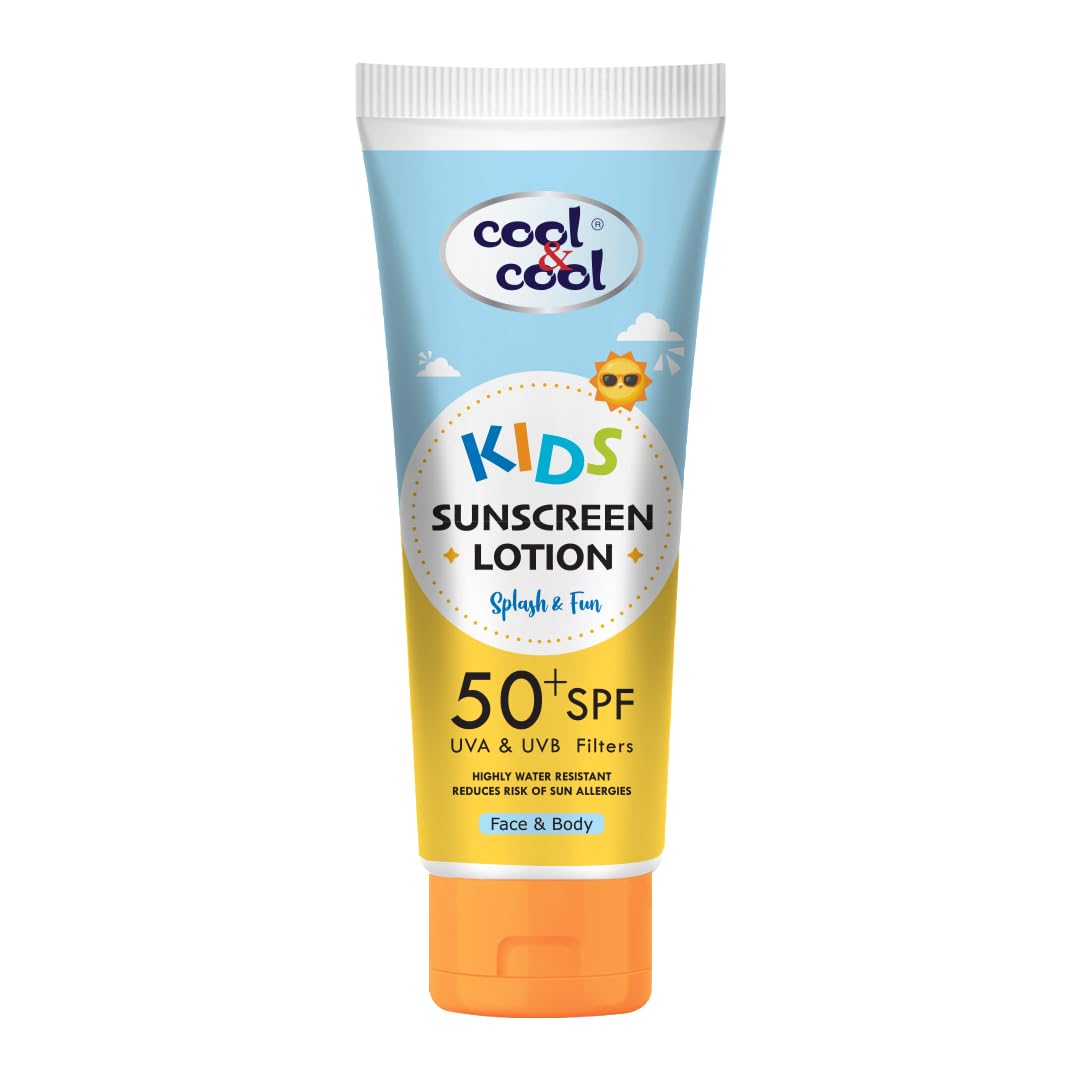 لوسیون ضد آفتاب کودکان کول اند کول با SPF 50+ همراه با فیلترهای UVA و UVB | محافظت در برابر آسیب پوست | کاهش حساسیت‌های ناشی از آفتاب | مناسب برای صورت و بدن | 50 میلی لیتر