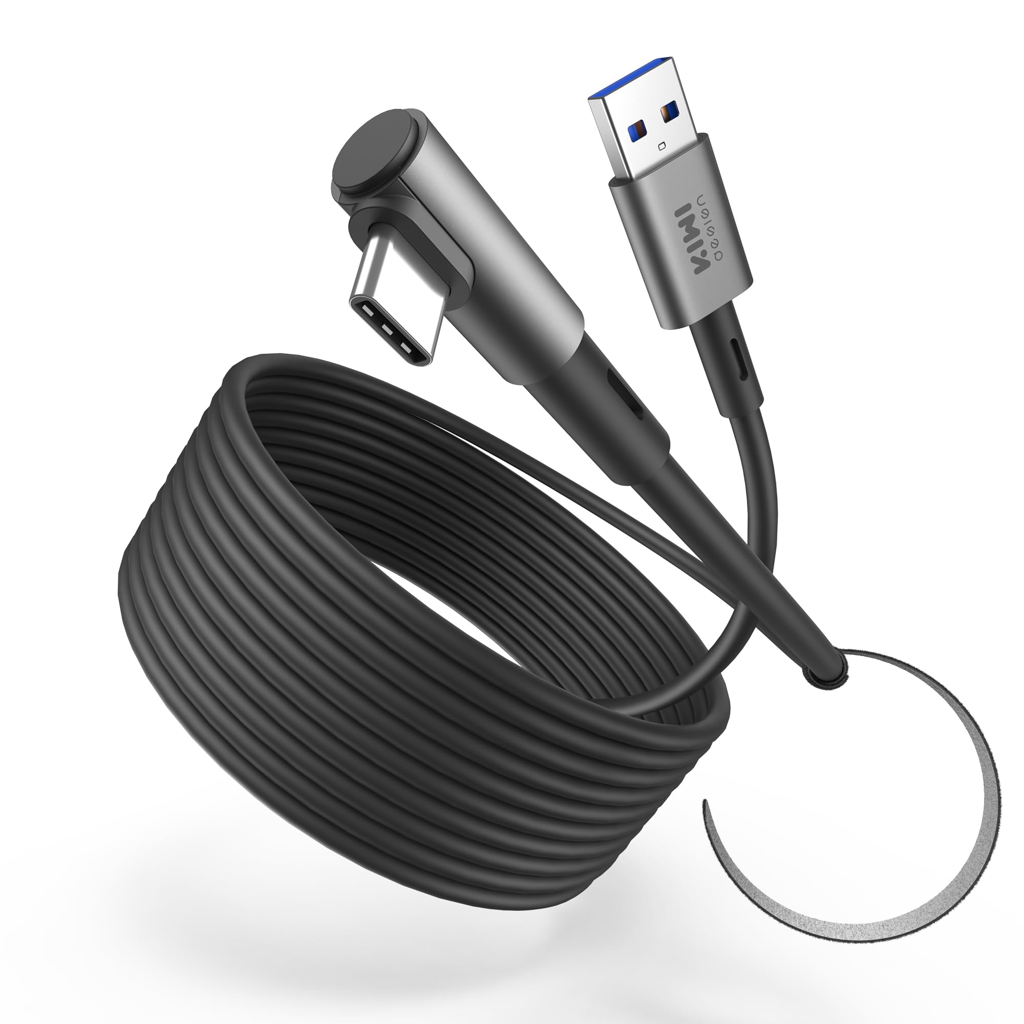 کابل اتصال 16 فوتی KIWI design سازگار با Quest 3، Quest 2/Pro و Pico 4، کابل اتصال USB3.2 Gen1 با سرعت فوق‌العاده برای اجرای واقعیت مجازی روی کامپیوتر و Steam VR