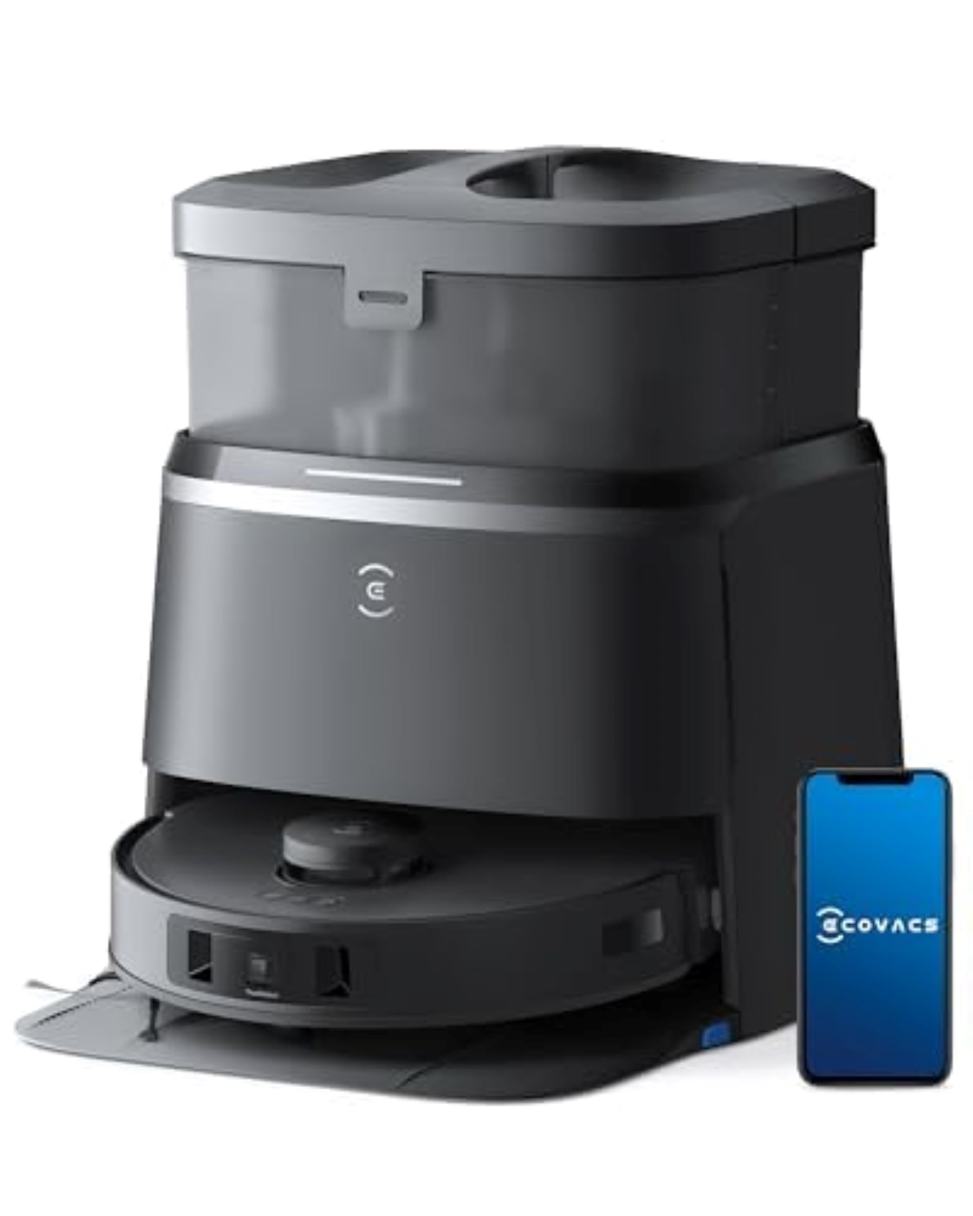 مکنده خودکار روباتی ECOVACS DEEBOT T30 Pro Omni با قابلیت مکنده زمین با آب گرم، مکش قدرتمند 11000 پاسکال، مکنده تطبیقی TruEdge، بدون گره، تشخیص واقعی 3D 3.0، مدل سیاه T30 Pro-11000Pa و OMNI Staion