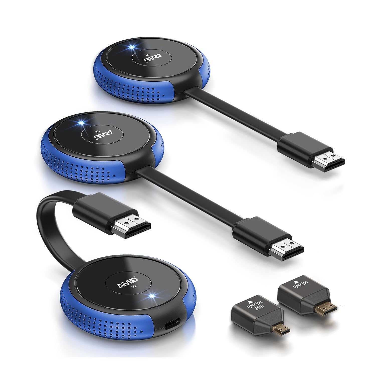 TIMBOOTECH 4K فرستنده‌ها و 1 دریافت کننده بی‌سیم HDMI 2، بیش از HDMI بی‌سیم 2.4/5.8 گیگاهرتز چندین فرستنده TX، توسعه‌دهنده ویدیو و صدا برای لپ‌تاپ، دوربین دیجیتال، جعبه تلویزیون، گوشی هوشمند به مانیتور، پروژکتور، تلویزیون - 165 فوت 2TX+1RX