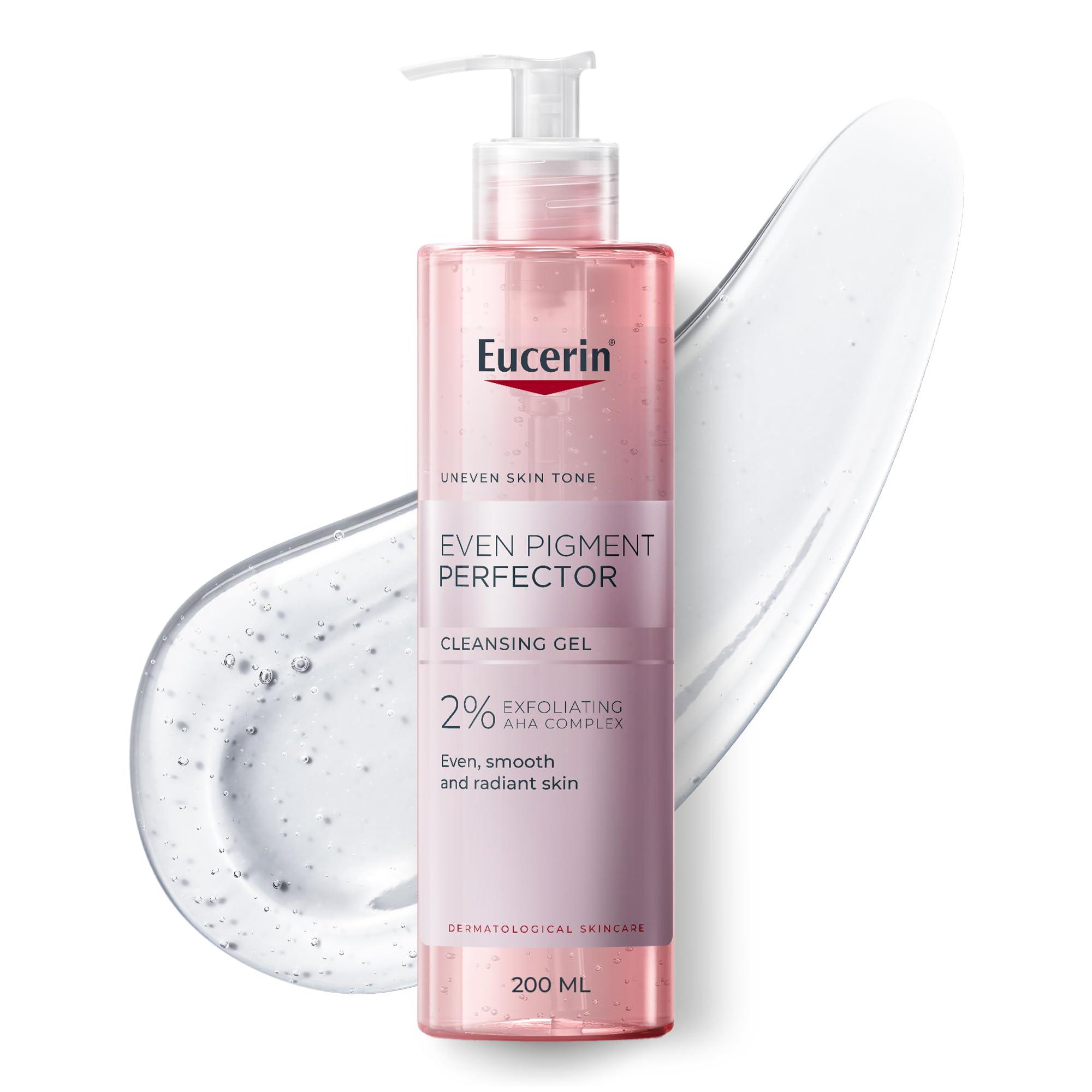 ژل تمیزکننده Eucerin Even Pigment Perfector با 2٪ مرکب AHA Exfoliating، کاهش قابل مشاهده لکه‌ها در 1 هفته، پوست یکنواخت، صاف و درخشان، مناسب برای تمام انواع پوست، حجم ۲۰۰ میلی‌لیتر