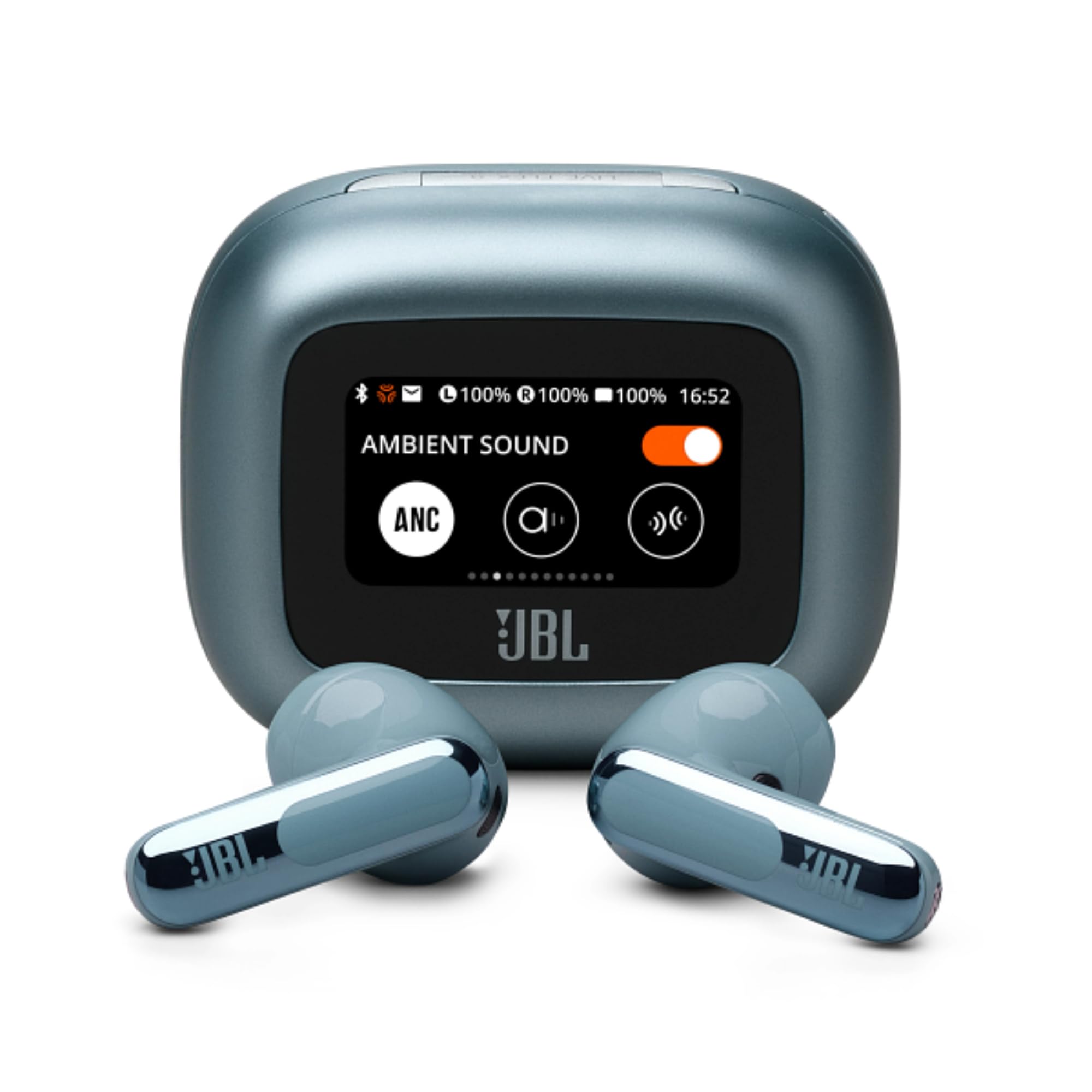 JBL LIVE FLEX 3 True wireless noise-cancelling earbuds with open-stick design and 50 hours total playback plus wireless charging, Blue JBLLIVEFLEX3BLU