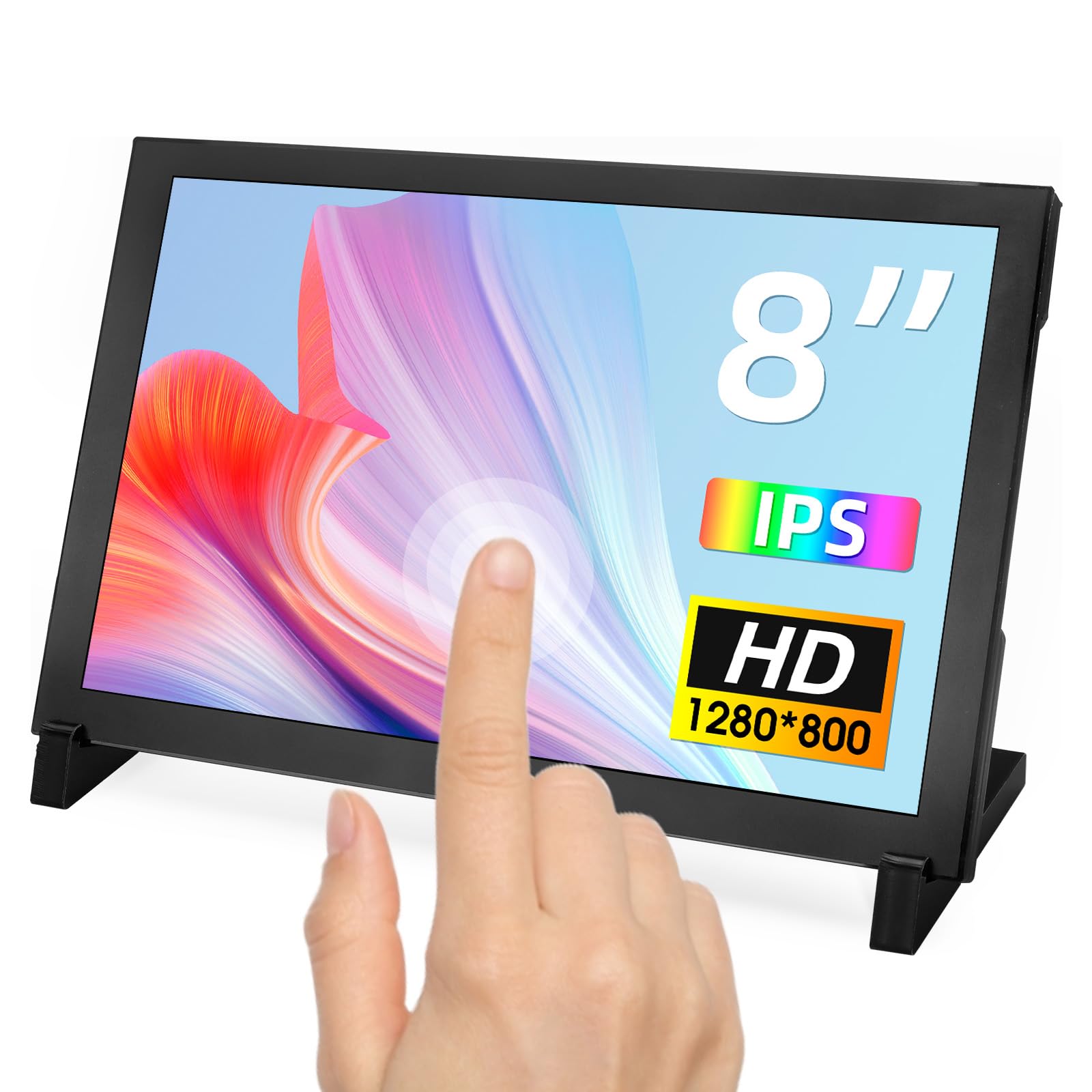 صفحه نمایش ELECROW برای Raspberry Pi، مانیتور کوچک 8 اینچی با رزولوشن 1280 × 800، صفحه نمایش لمسی که با Raspberry Pi 5/4، کامپیوتر/لپ تاپ، Jetson Nano سازگار است، 8 اینچی.