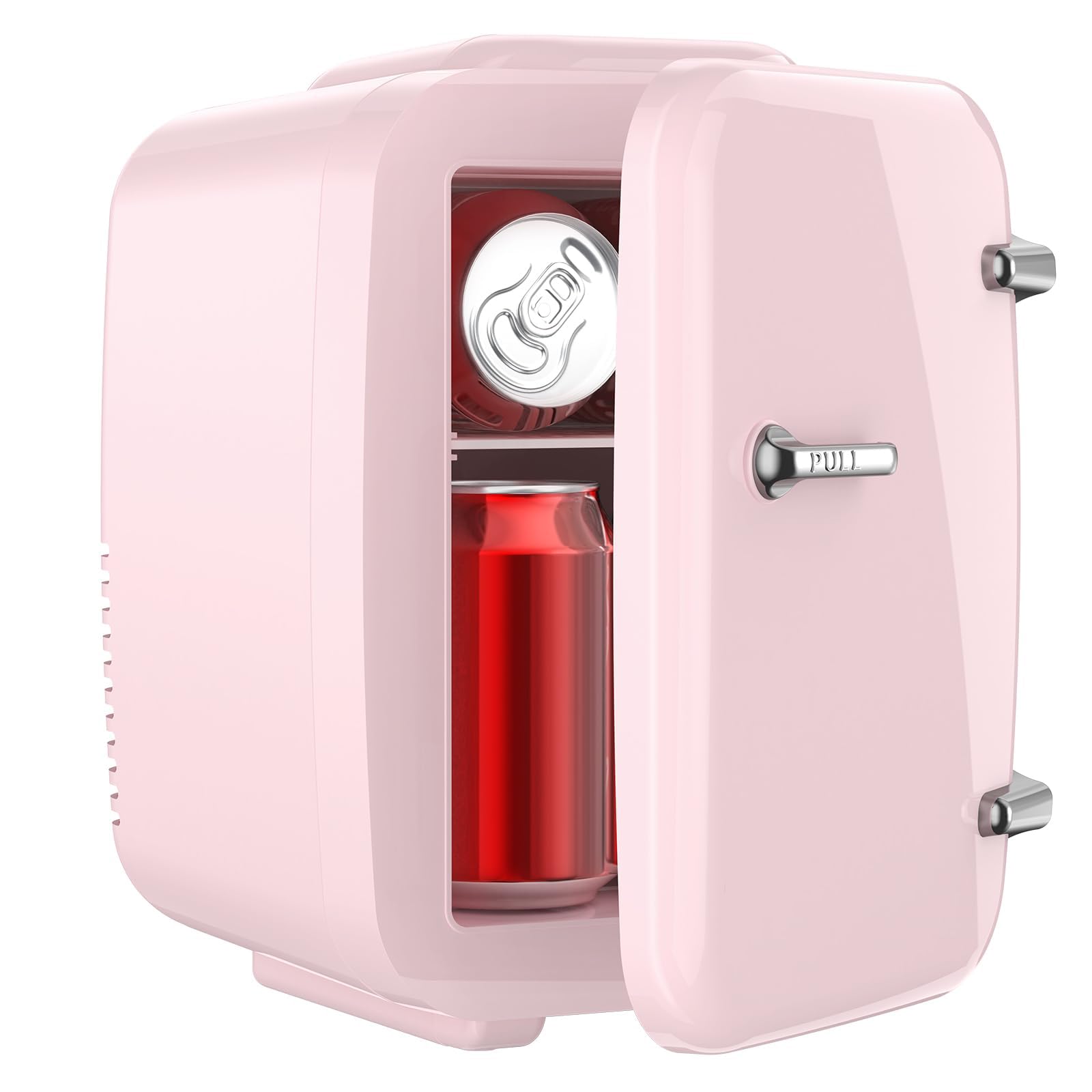 یخچال کوچک KASTWAVE Mini Fridge، 4 لیتر/6 بطری یخچال کوچک برای مراقبت از پوست، یخچال و گرم‌کن‌ قابل حمل، یخچال کوچک و گرم‌کن ترموالکتریک، برای نوشیدنی، غذا، اداره، خوابگاه، اتاق خواب و خودرو (صورتی)