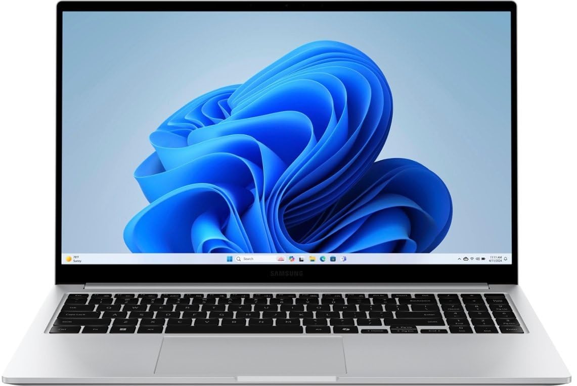 لپ تاپ SAMSUNG سال 2024 | Galaxy Book4 | 15.6 اینچ 1920 در 1080 IPS | Intel Core i7 150U ده هسته‌ای | 16GB LPDDR4 | 512GB SSD | ویندوز 11 هوم | Wi-Fi 6 - بلوتوث 5.1 - صفحه کلید با نور پس زمینه - دوربین 720p - نقره‌ای