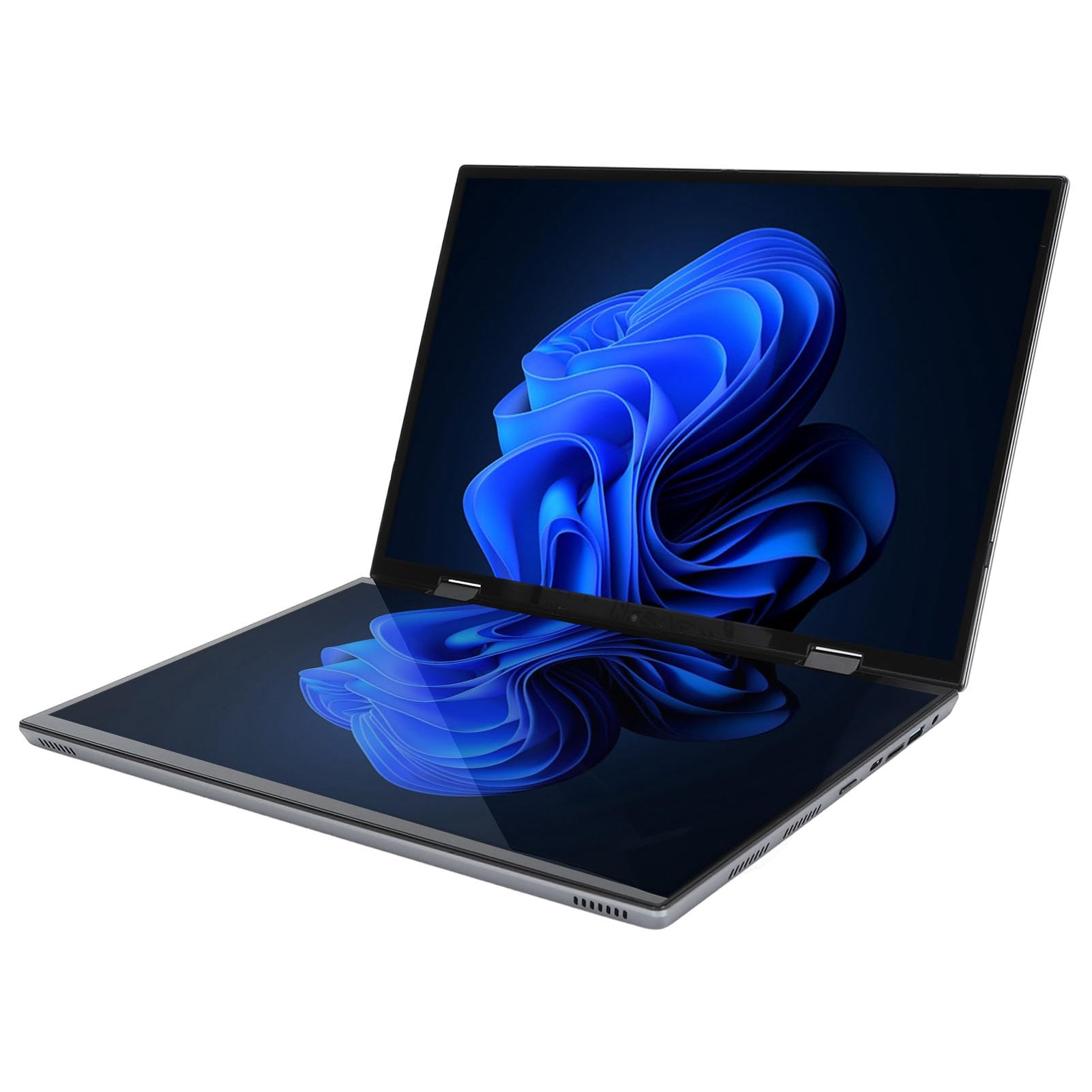 14اینچ لپ‌تاپ دو صفحه اصلی با دو صفحه نمایش لمسی HD 2.2K، 16GB 128GB SSD، صفحه کلید لمسی مجازی، چرخش 360 درجه و جمع شدن و باز شدن، برای حرفه‌ای (پلاگ انگلیس)
