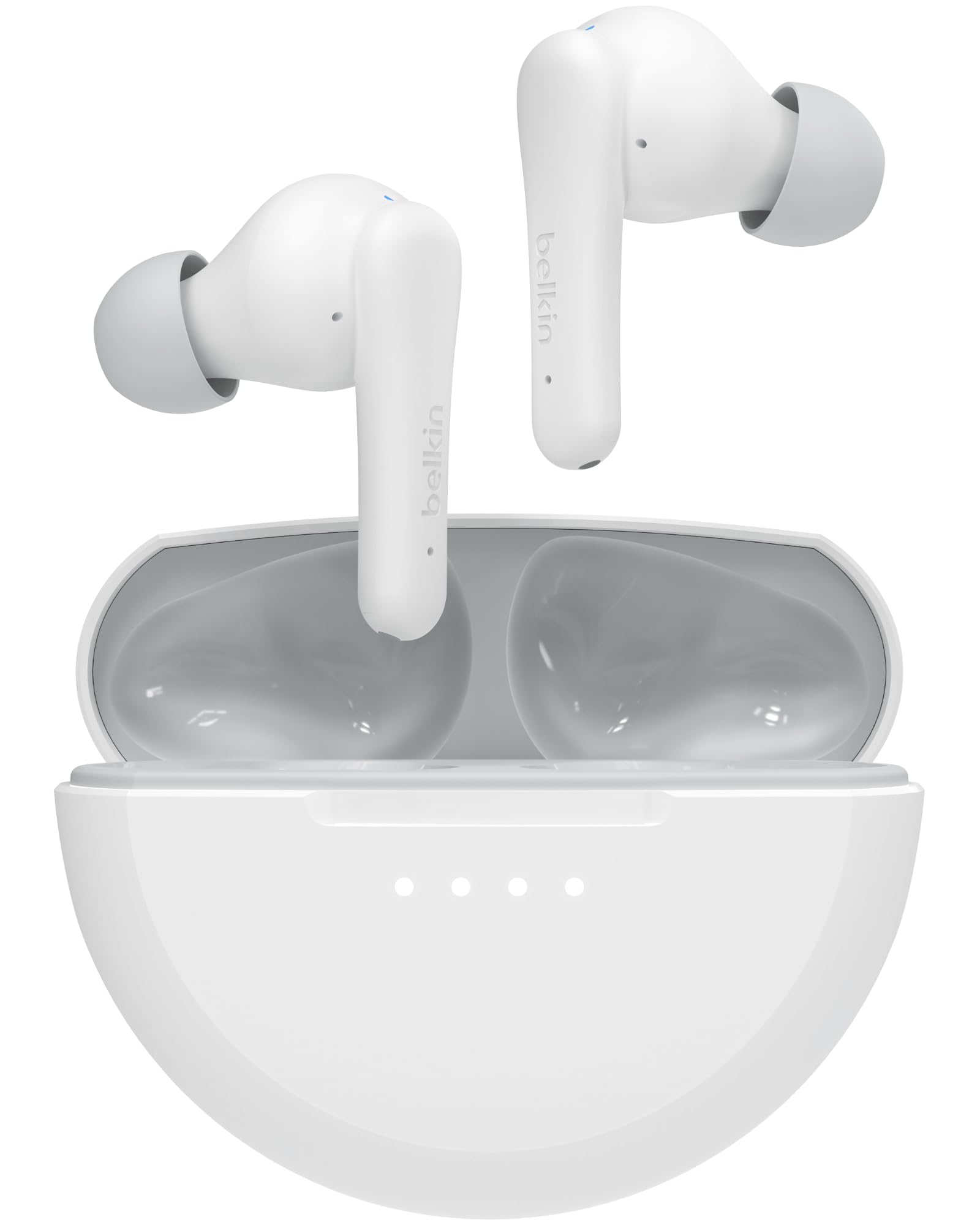 هدفون بلوتوث Belkin SoundForm Nano 2 برای کودکان با میکروفون داخلی، عمر باتری 28 ساعته، صدای ایمن 85 دسی‌بل، مقاومت در برابر آب IPX5 - هدفون بلوتوث کودکان برای آیفون، آیپد، گلکسی و ... - سفید