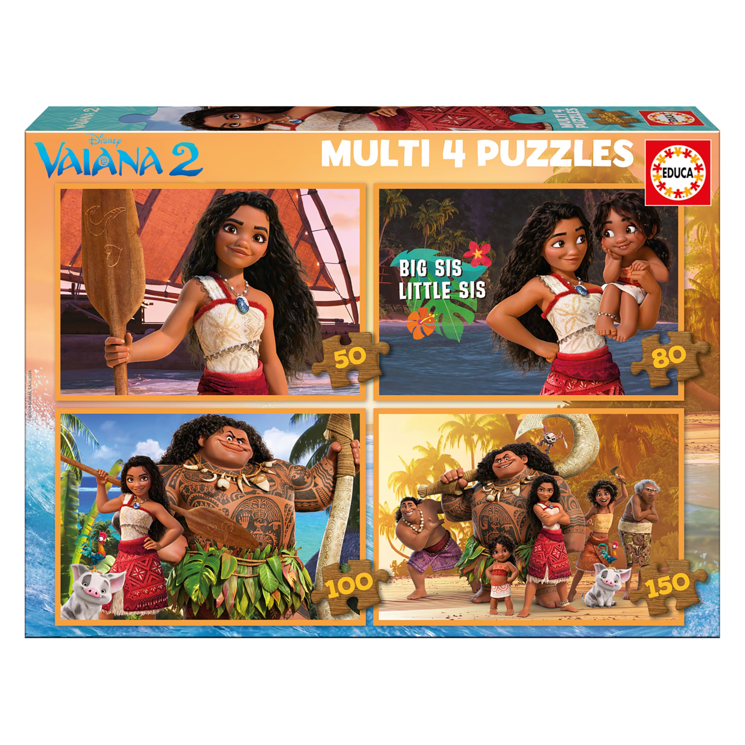 - Set of 4 پازل پیشرو کودکانه با تصاویر Moana
- ابعاد: 34 × 24 سانتی‌متر
- پیشنهاد شده برای کودکان 3 تا 5 سال (20104)